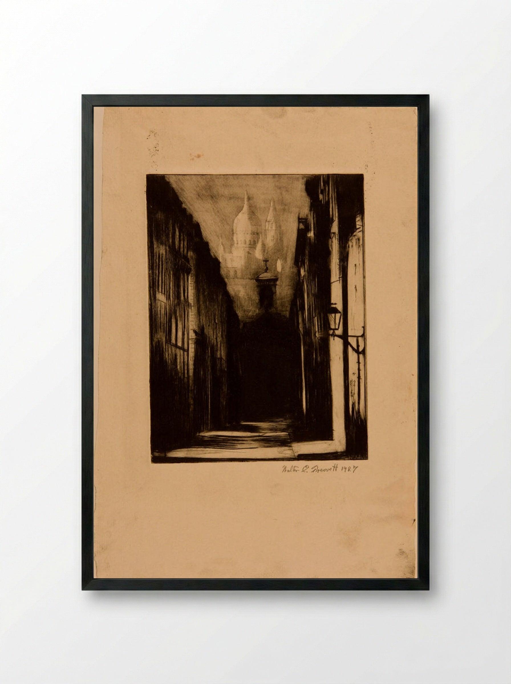 Sacre Coeur, Paris - Walter E. Trevett - Framed Print Black