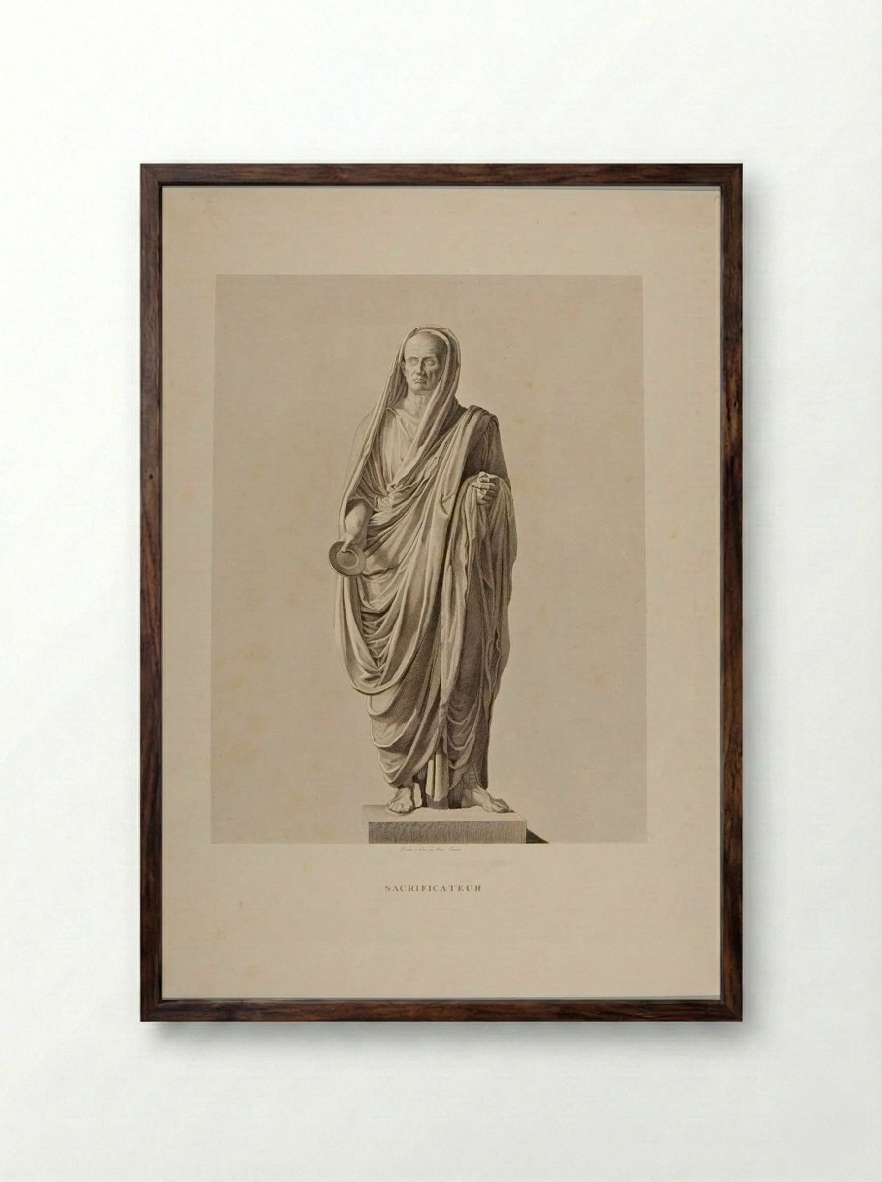 Sacrificateur - Pierre Louis Henri Laurent - Framed Print Dark Wood