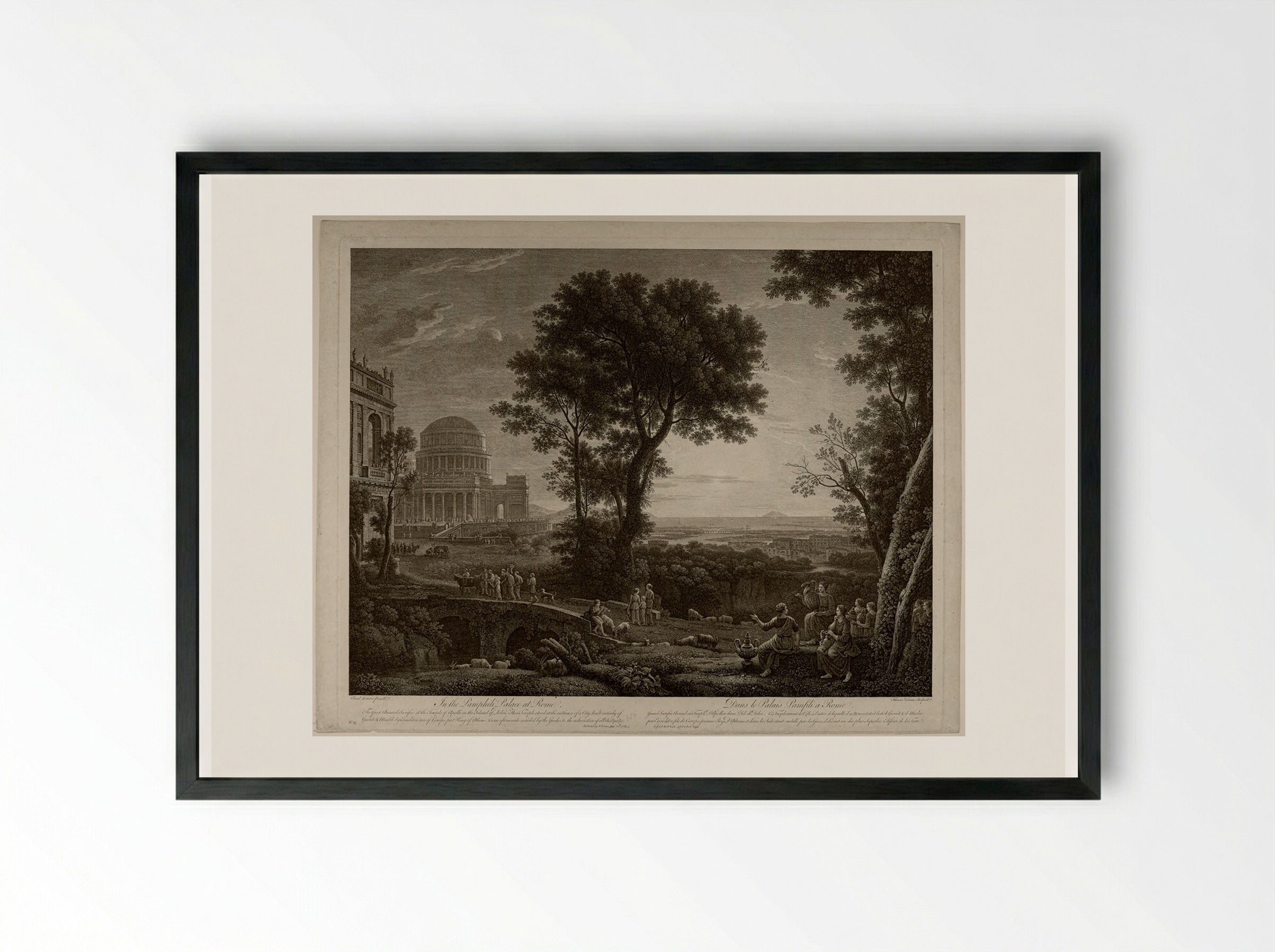 Sacrifice at the Temple of Apollo at Delos - François Vivares - Framed Print Black