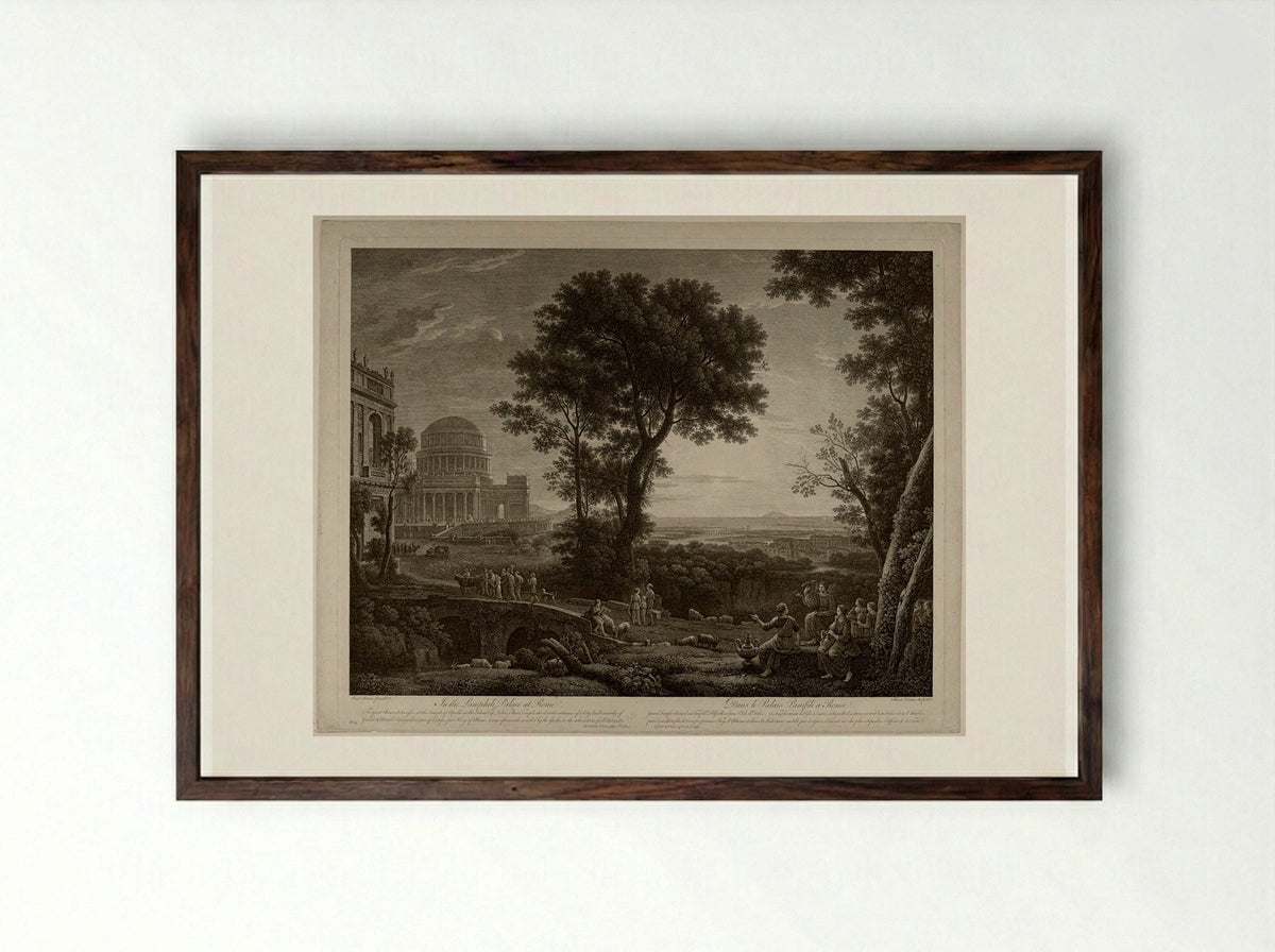Sacrifice at the Temple of Apollo at Delos - François Vivares - Framed Print Dark Wood