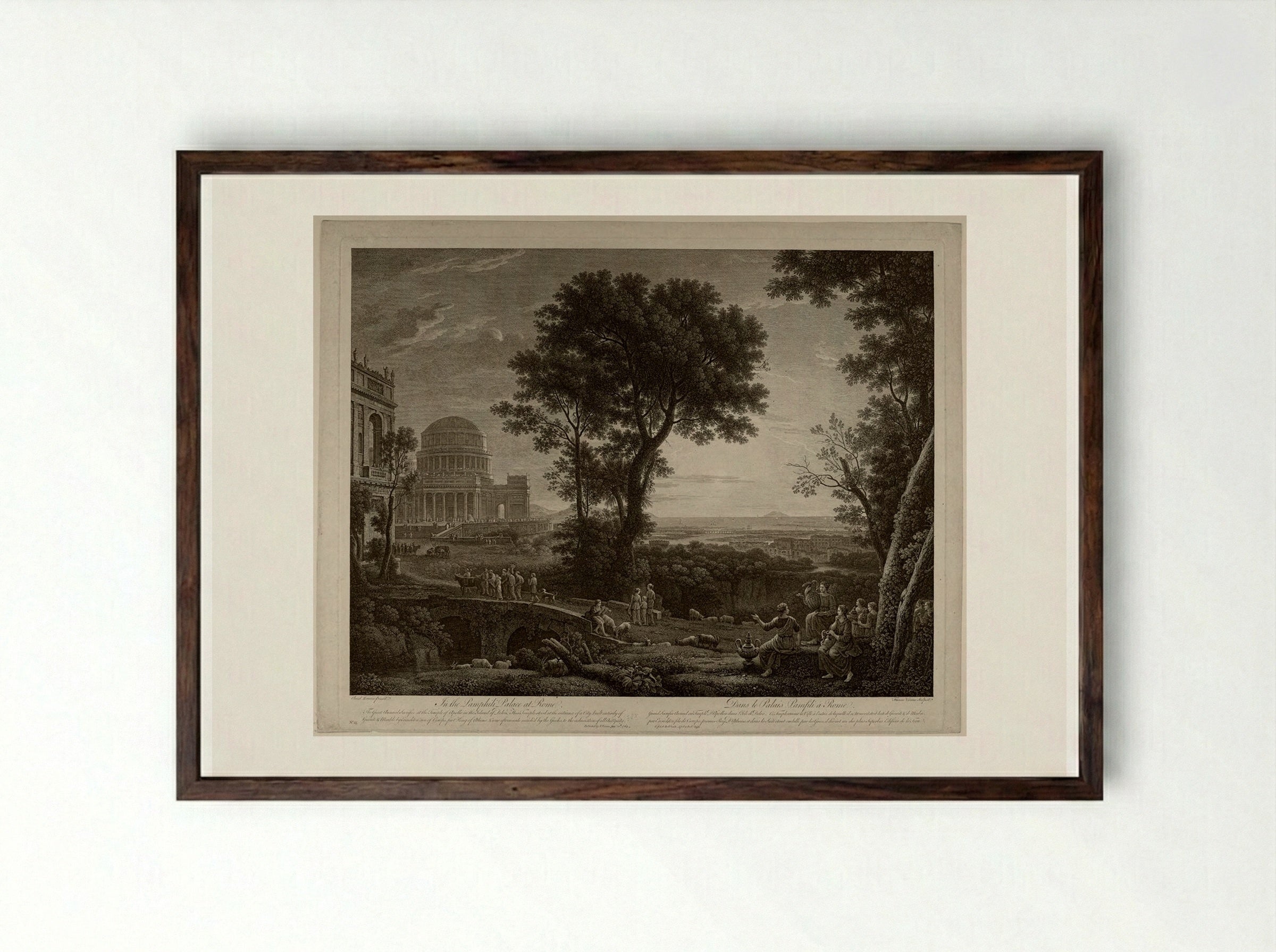 Sacrifice at the Temple of Apollo at Delos - François Vivares - Framed Print Dark Wood