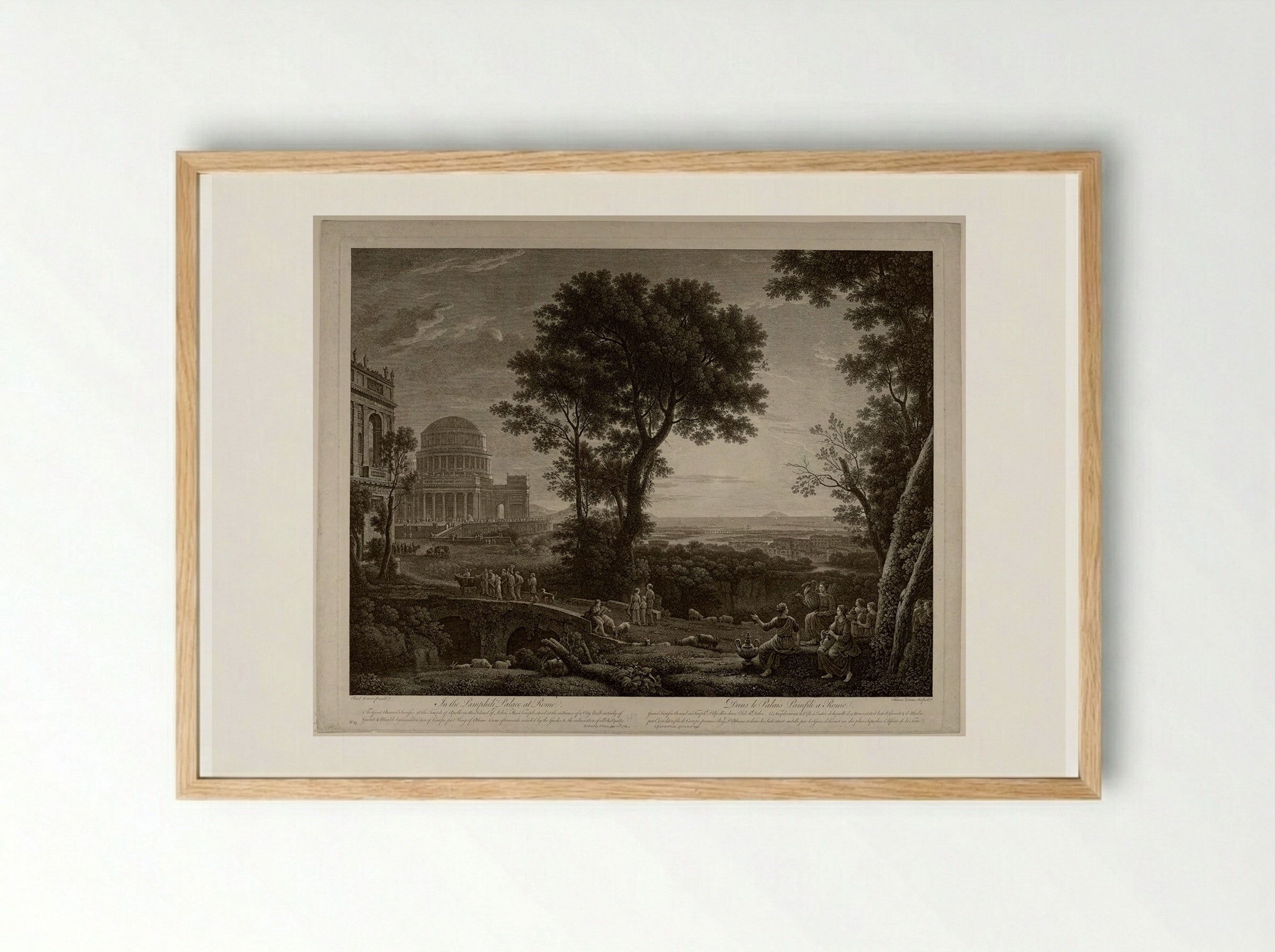 Sacrifice at the Temple of Apollo at Delos - François Vivares - Framed Print Wood
