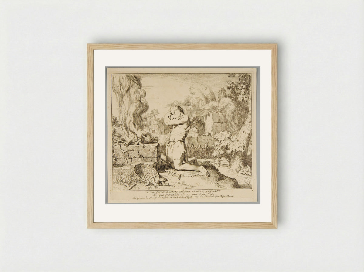 Sacrifice of Cain and Abel - Gérard de Lairesse - Framed Print Wood