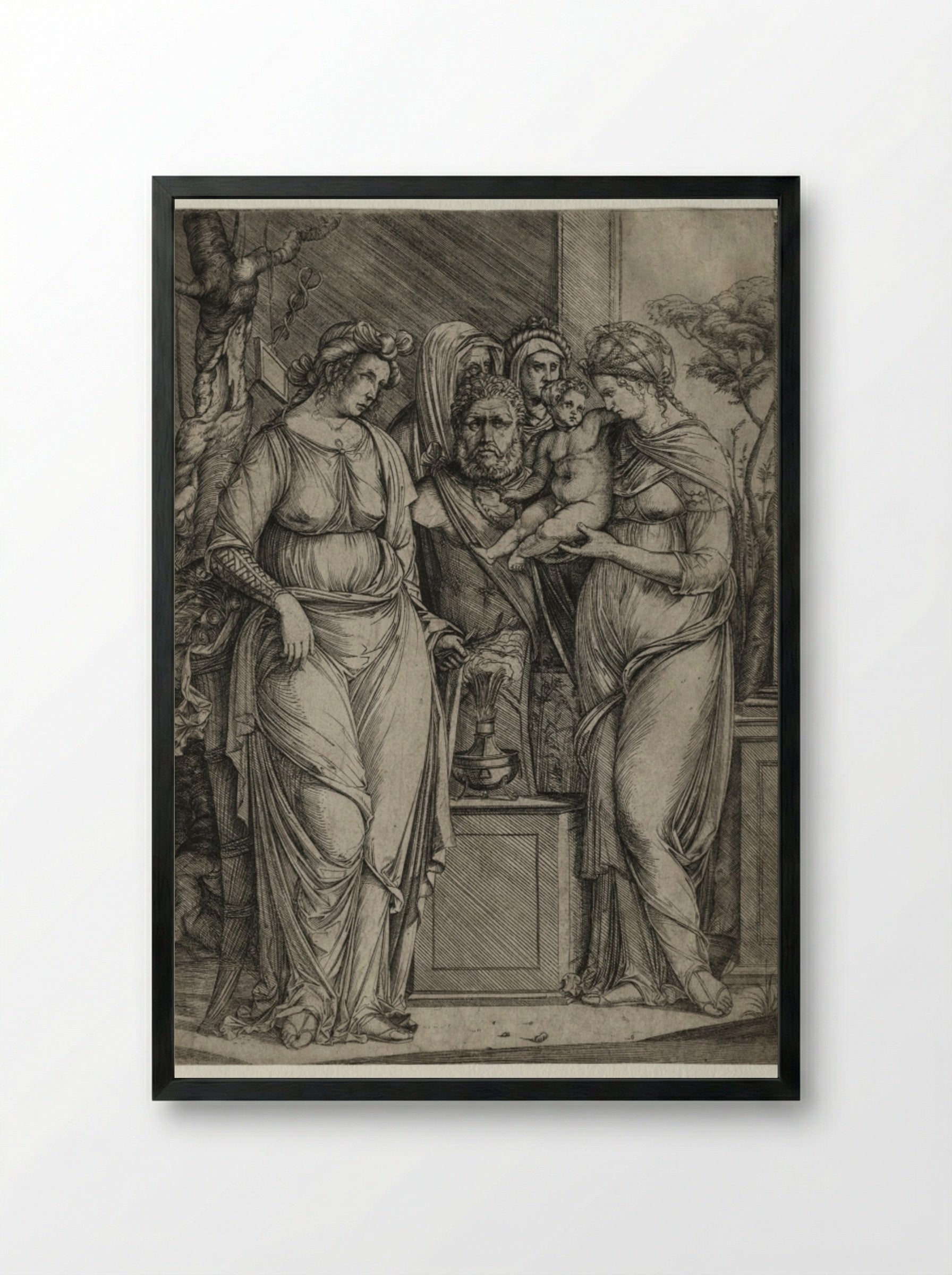 Sacrifice of Priapus - Jacopo de' Barbari - Framed Print Black