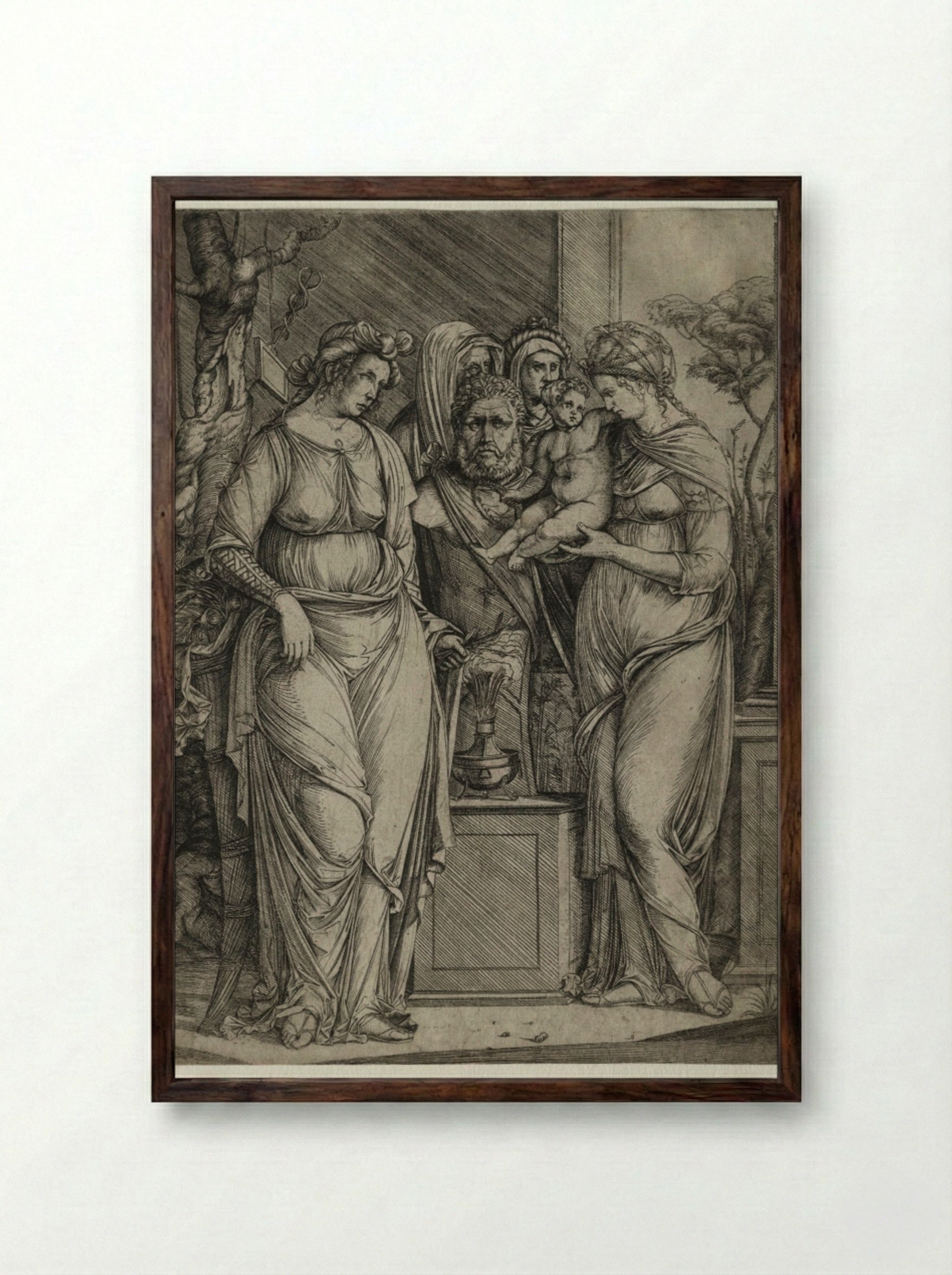 Sacrifice of Priapus - Jacopo de' Barbari - Framed Print Dark Wood