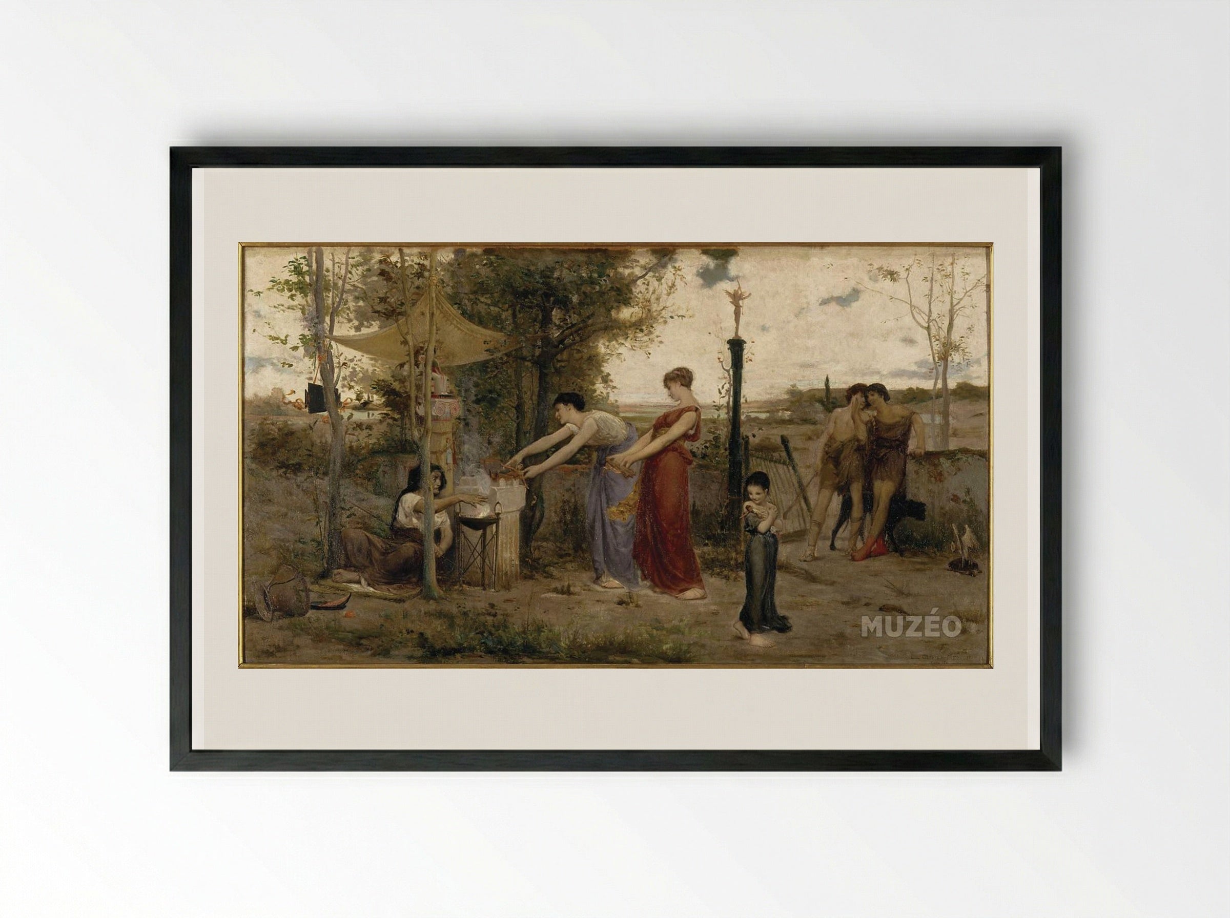 Sacrificing Dolls - Luc-Olivier Merson - Framed Print Black
