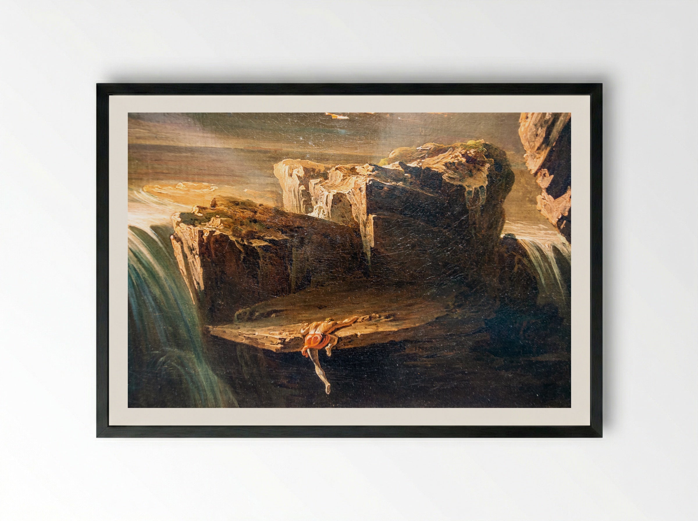 Sadak in Search of the Waters of Oblivion - John Martin - Framed Print Black