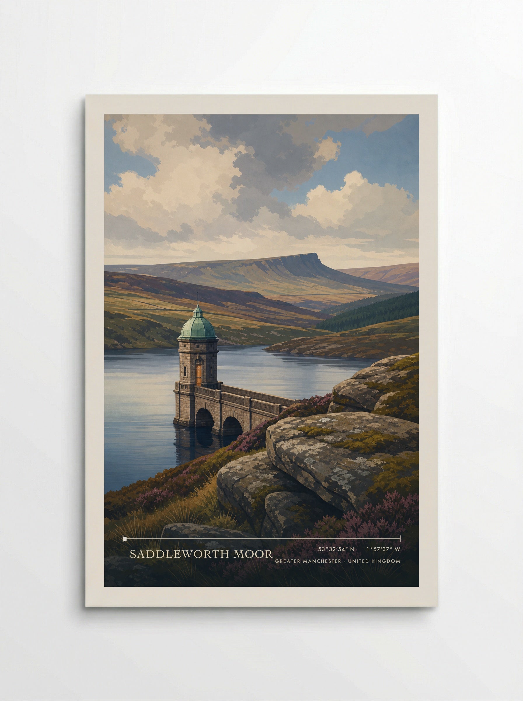 Saddleworth Moor Greater Manchester United Kingdom Travel Poster - Poster