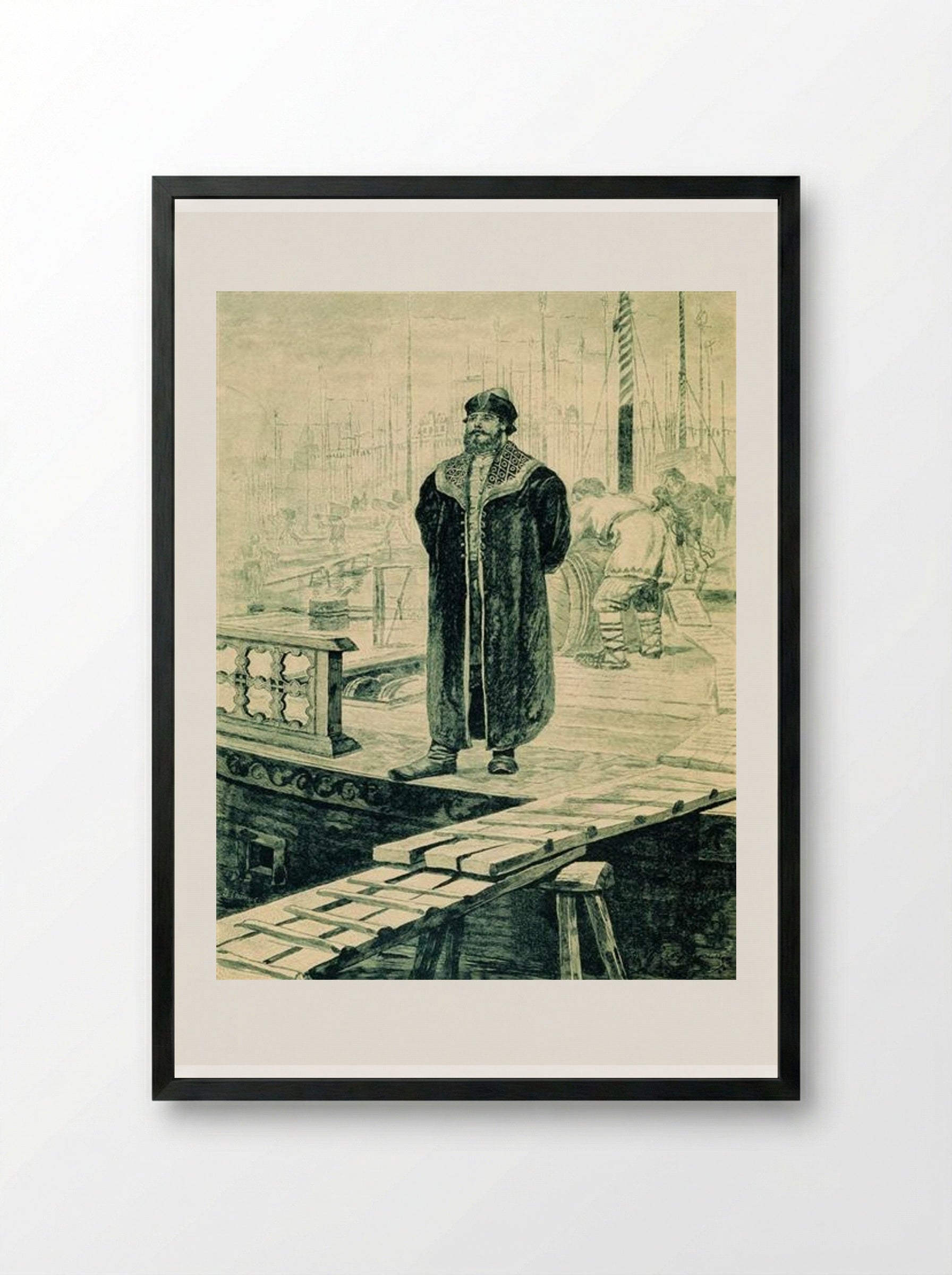 Sadko, a wealthy guest of Novgorod - Andrei Ryabushkin - Framed Print Black