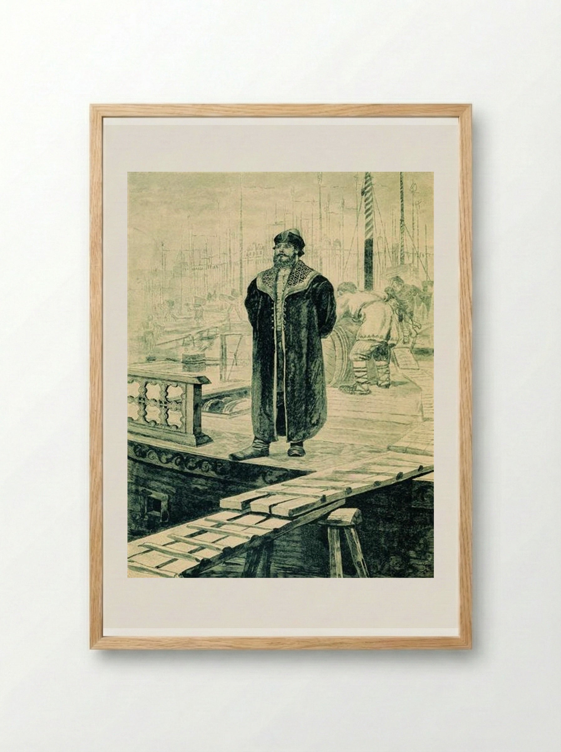 Sadko, a wealthy guest of Novgorod - Andrei Ryabushkin - Framed Print Wood
