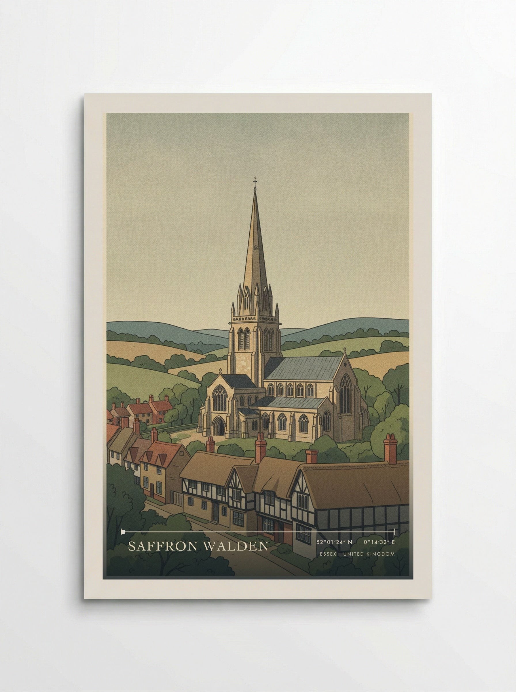 Saffron Walden Essex United Kingdom Travel Poster - Poster