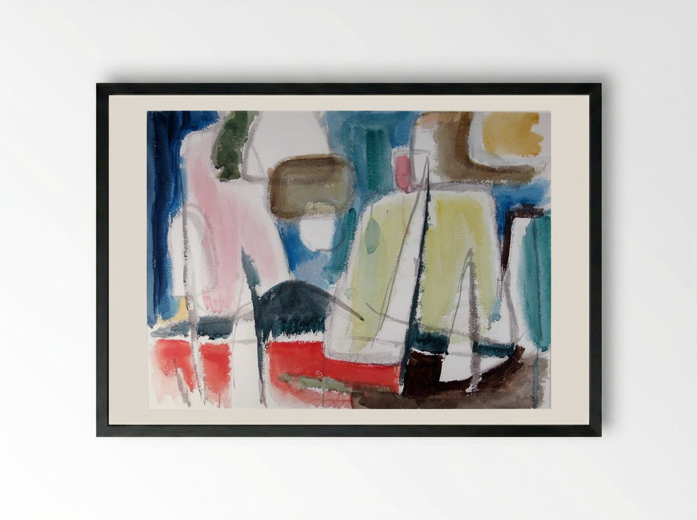 Sailboats, Lake of Bays - Jack Bush - Framed Print Black