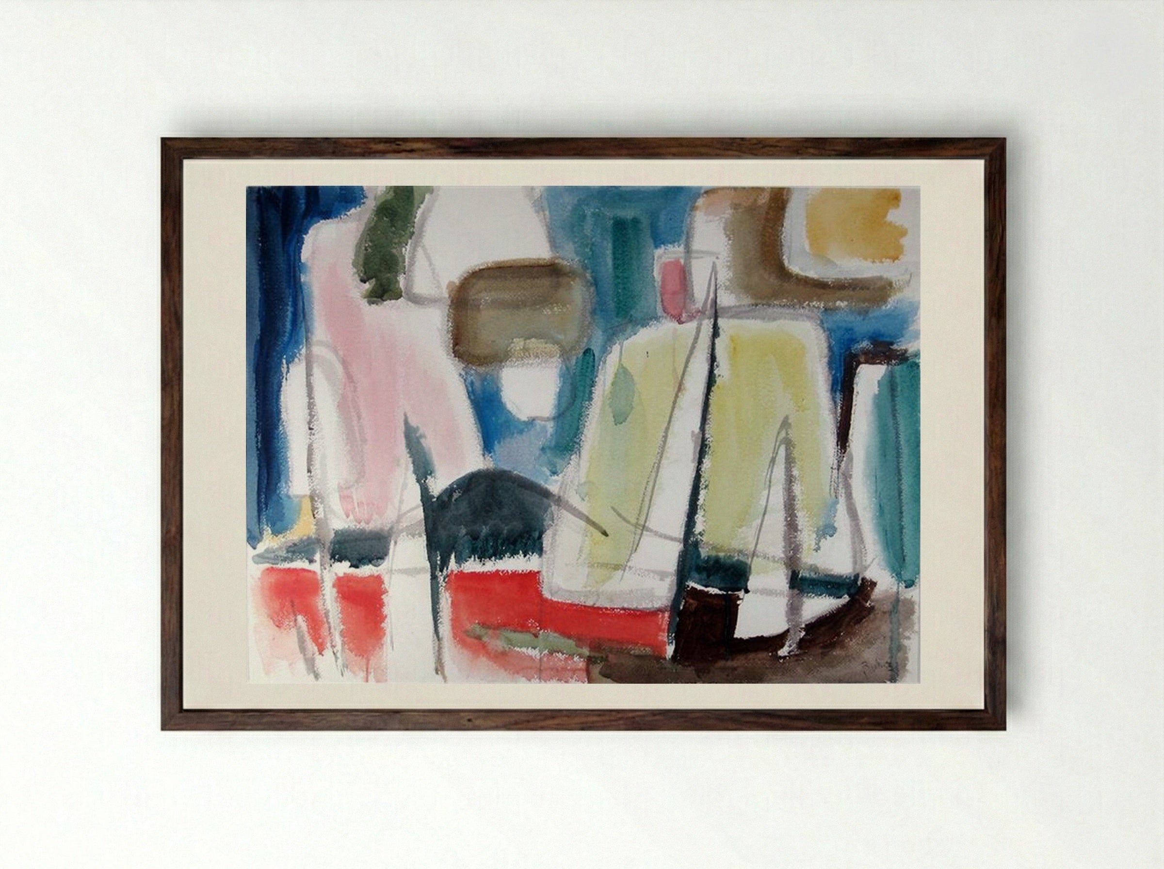 Sailboats, Lake of Bays - Jack Bush - Framed Print Dark Wood