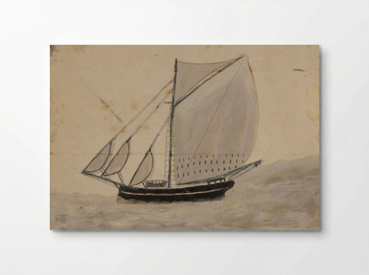 Sailing Boat with French-Grey Sails - Alfred Wallis - Poster