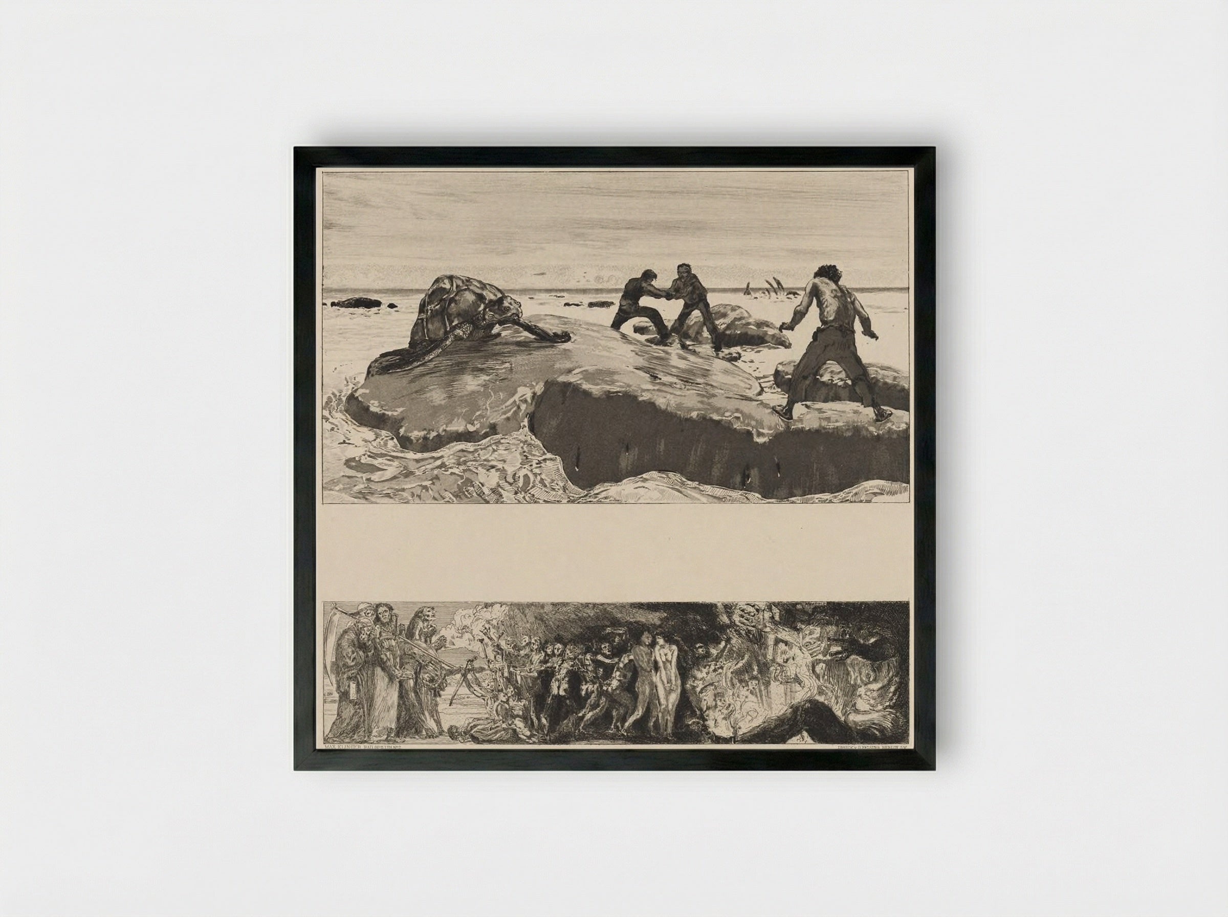 Sailors, from the portfolio On Death, Part One, Opus XI - Max Klinger - Framed Print Black