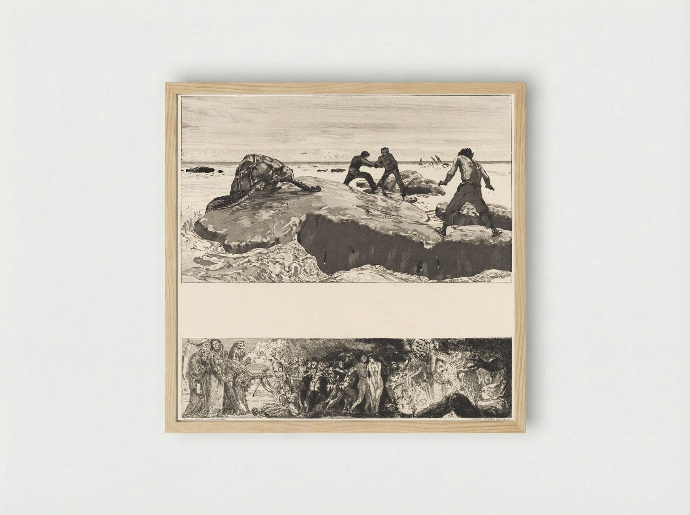 Sailors, from the portfolio On Death, Part One, Opus XI - Max Klinger - Framed Print Wood