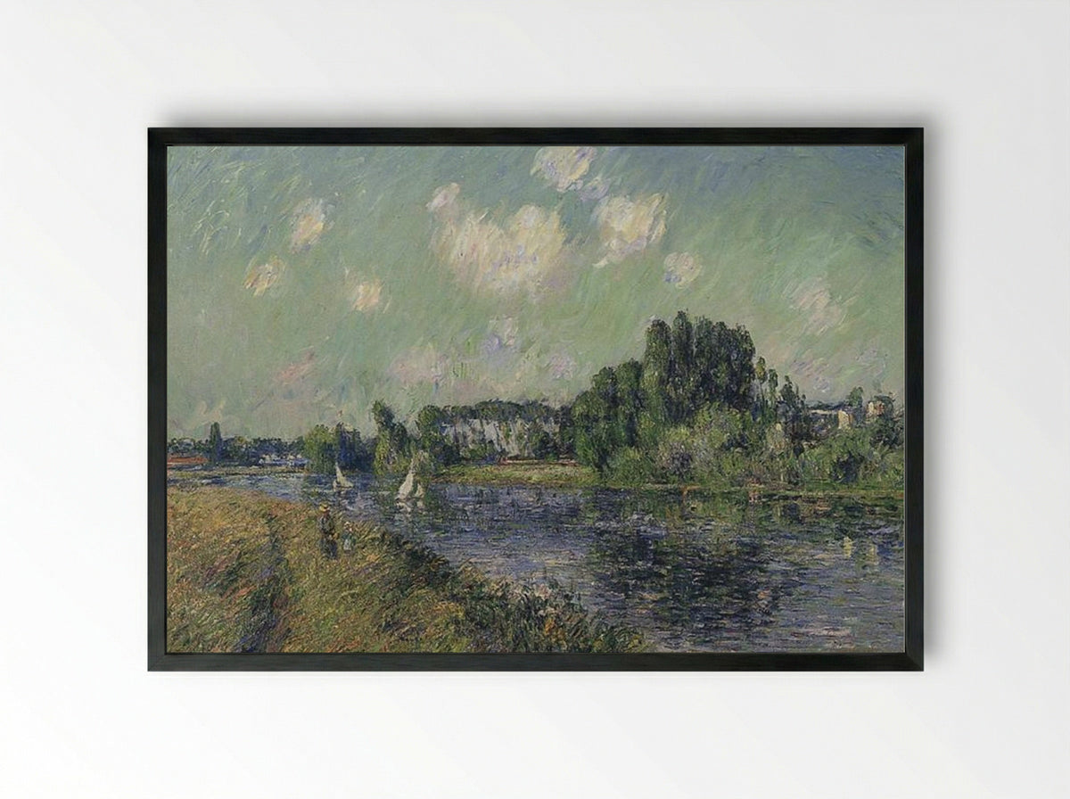 Sails on the Oise - Gustave Loiseau - Framed Print Black