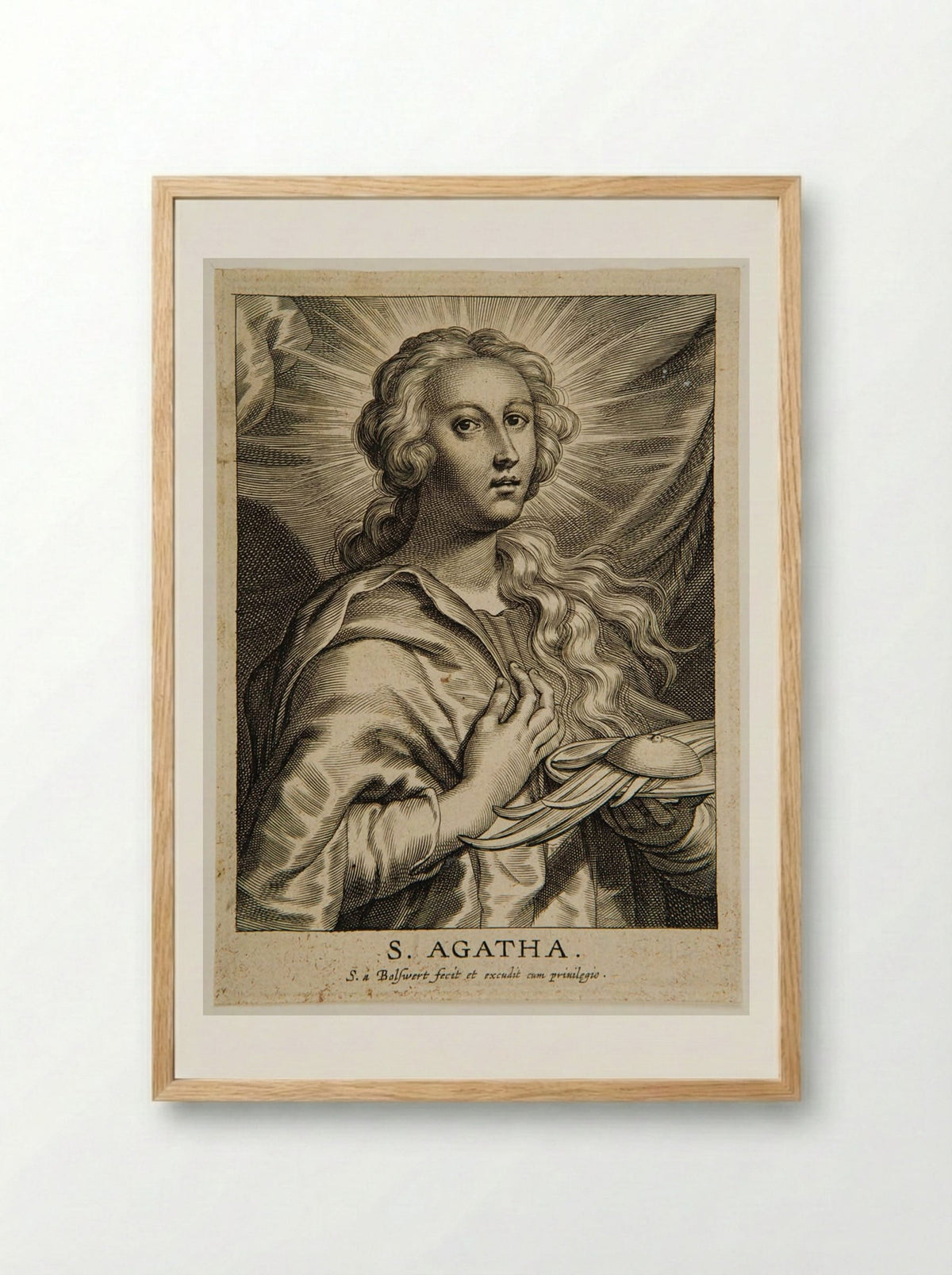 Saint Agatha - Schelte Adamsz. Bolswert - Framed Print Wood