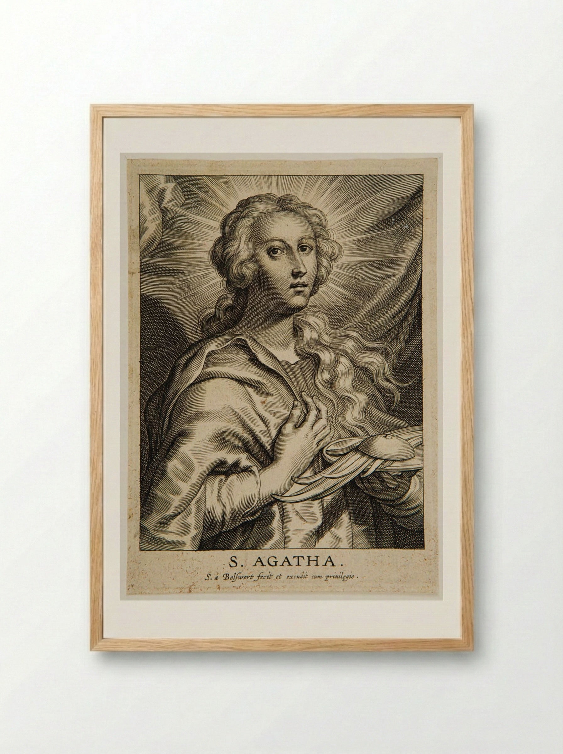Saint Agatha - Schelte Adamsz. Bolswert - Framed Print Wood