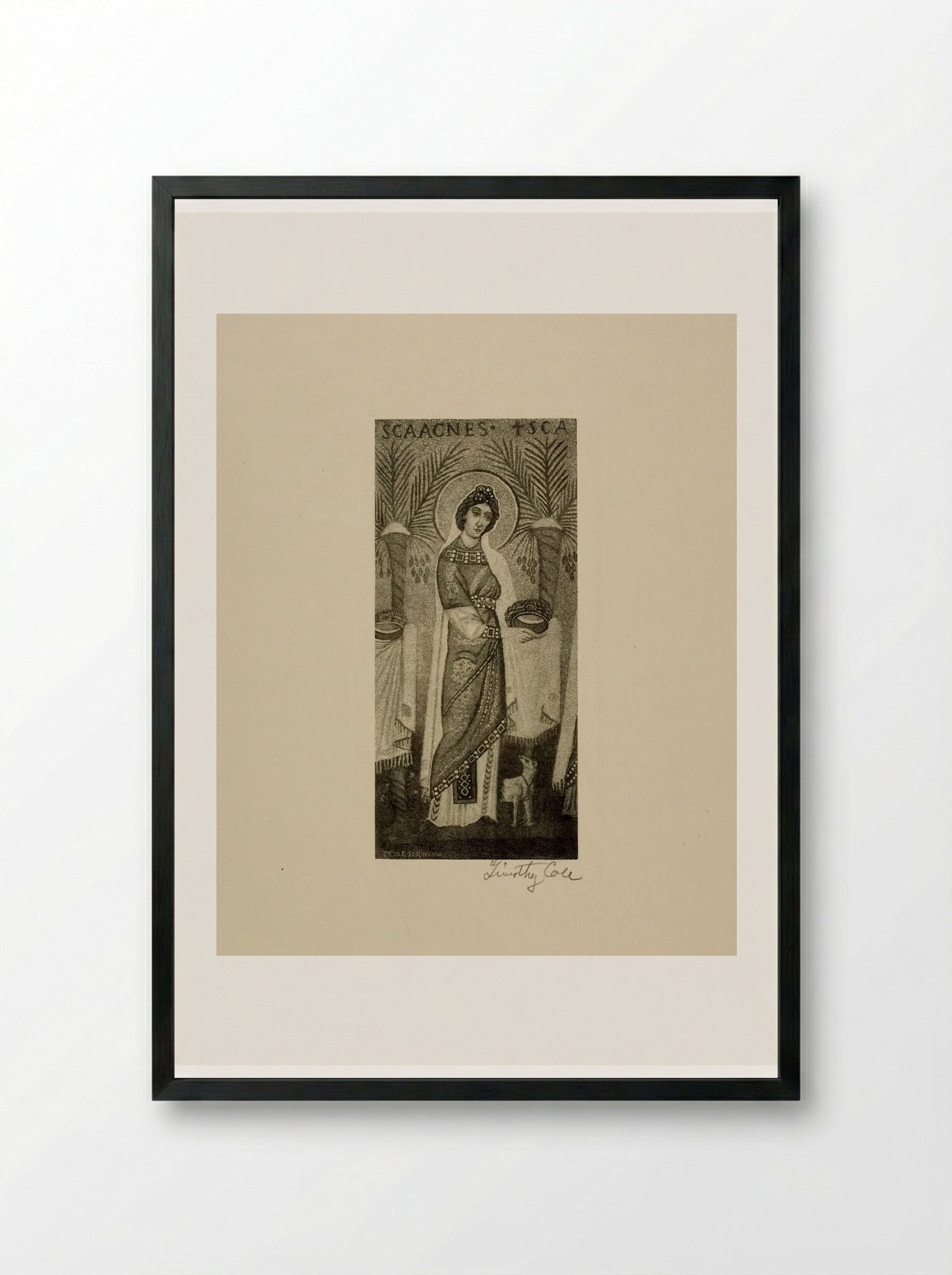 Saint Agnes (Byzantine mosaic) - Timothy Cole - Framed Print Black