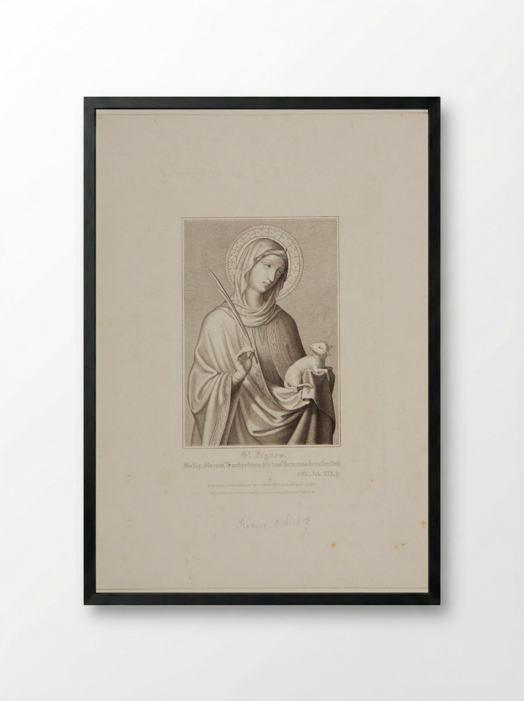 Saint Agnes - Heinrich Nüsser - Framed Print Black