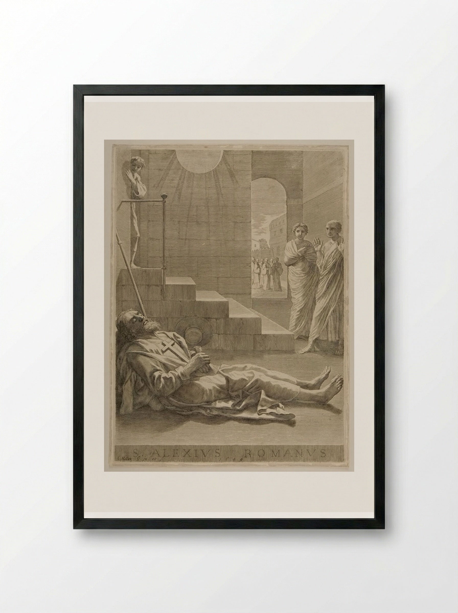 Saint Alexis - Claude Mellan - Framed Print Black
