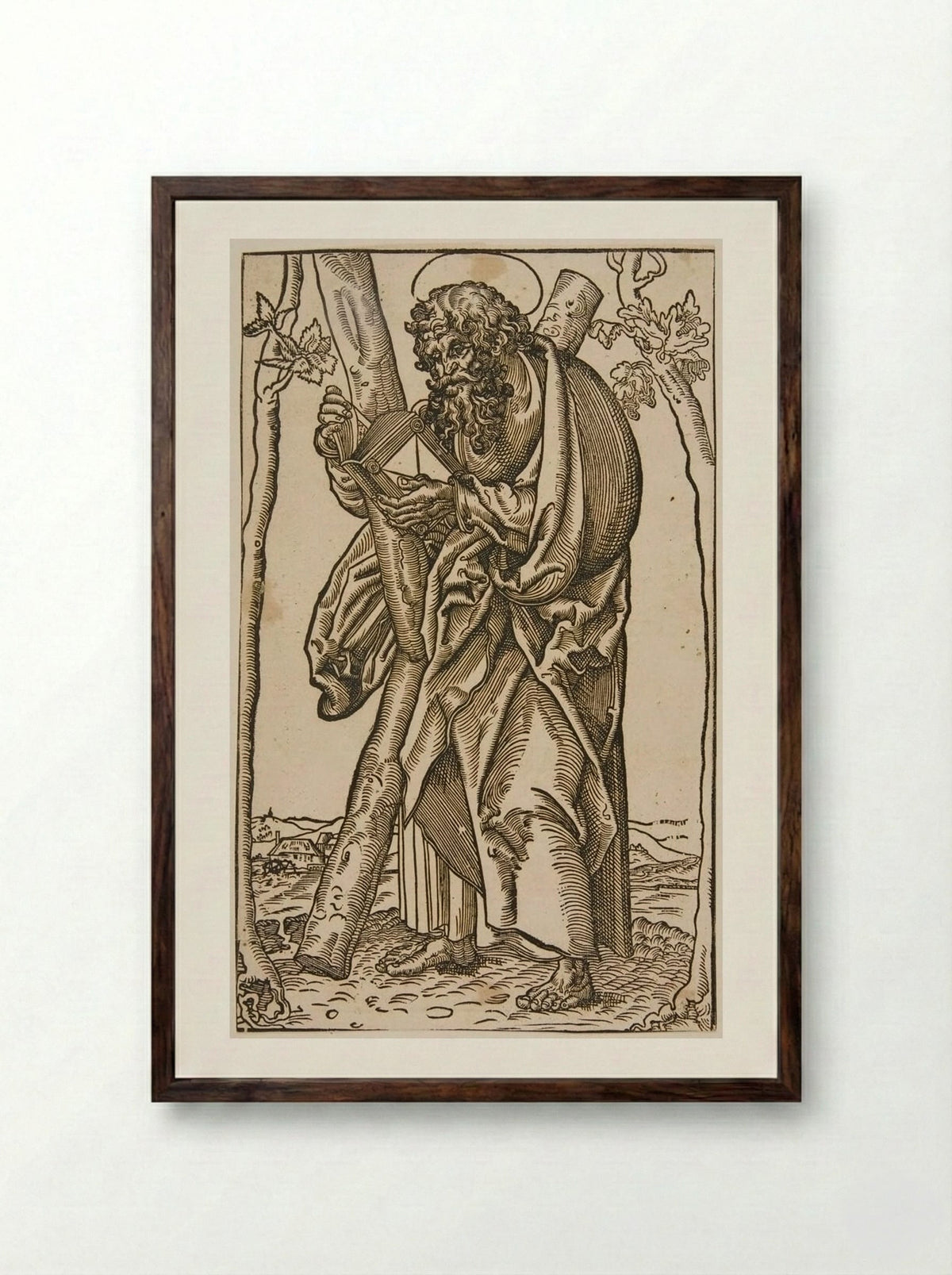 Saint Andrew - Lucas Cranach the Elder - Framed Print Dark Wood