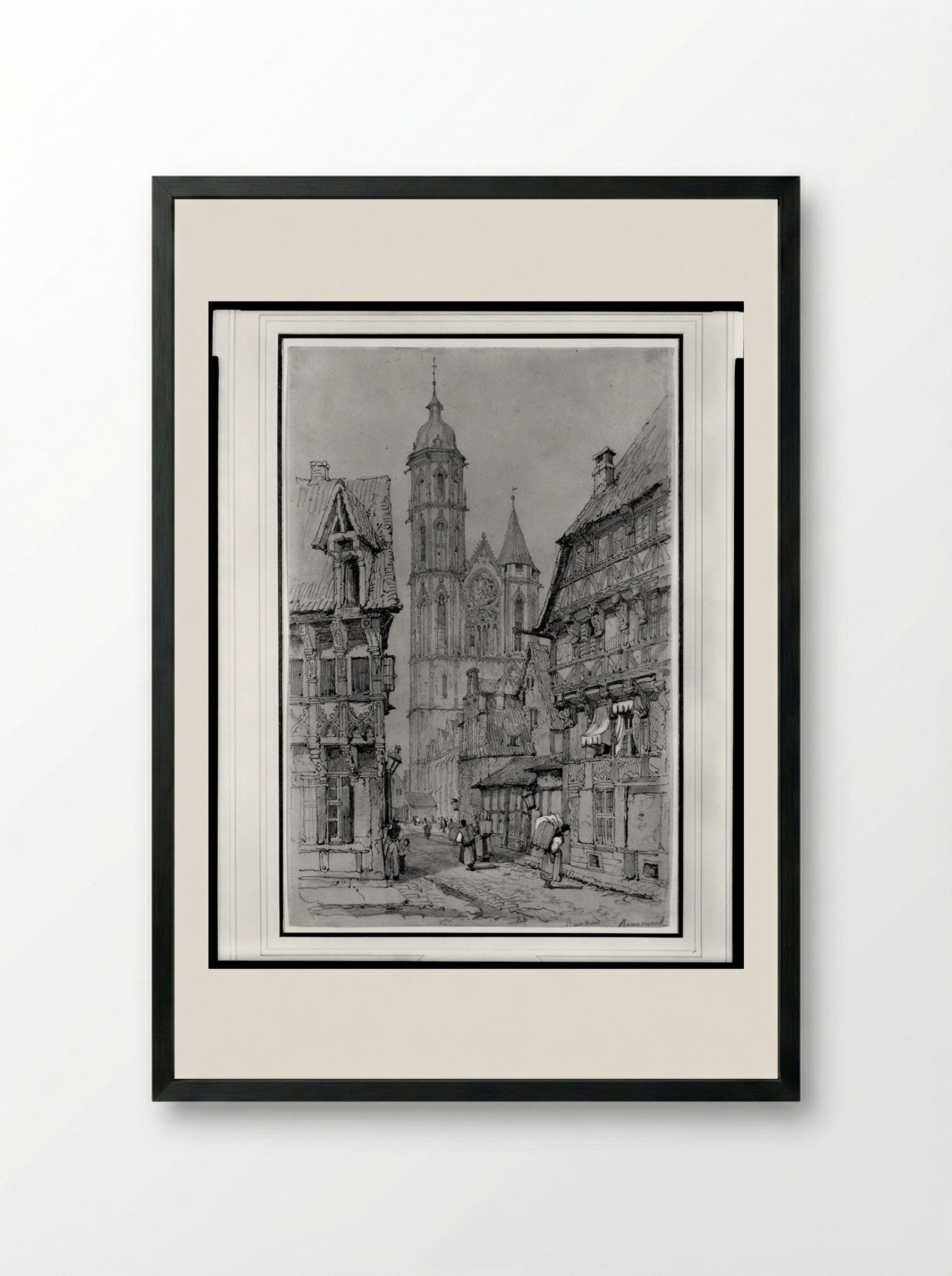 Saint Andrews, Brunswick - Samuel Prout - Framed Print Black