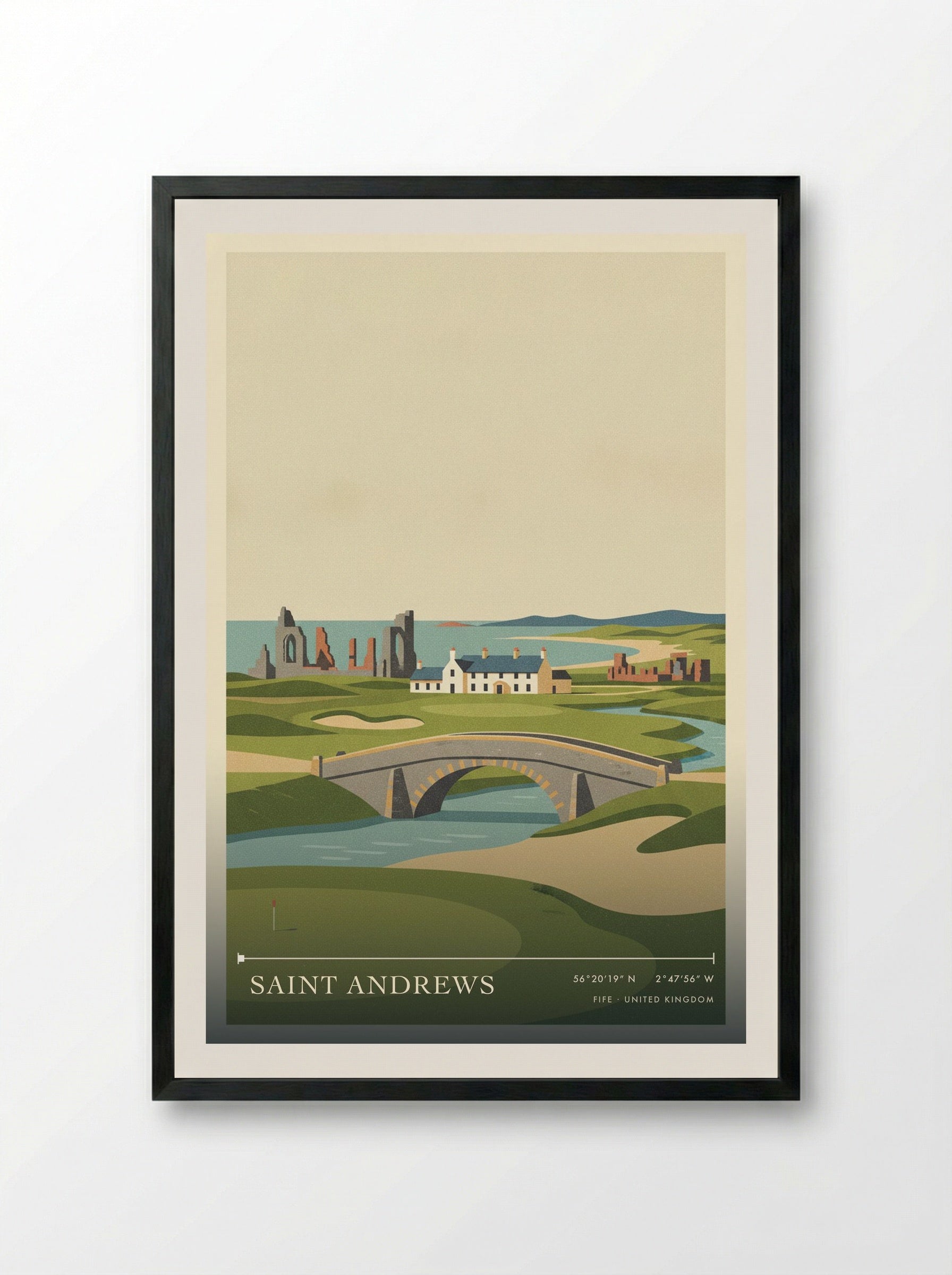 Saint Andrews Fife United Kingdom Travel Poster - Framed Print Black