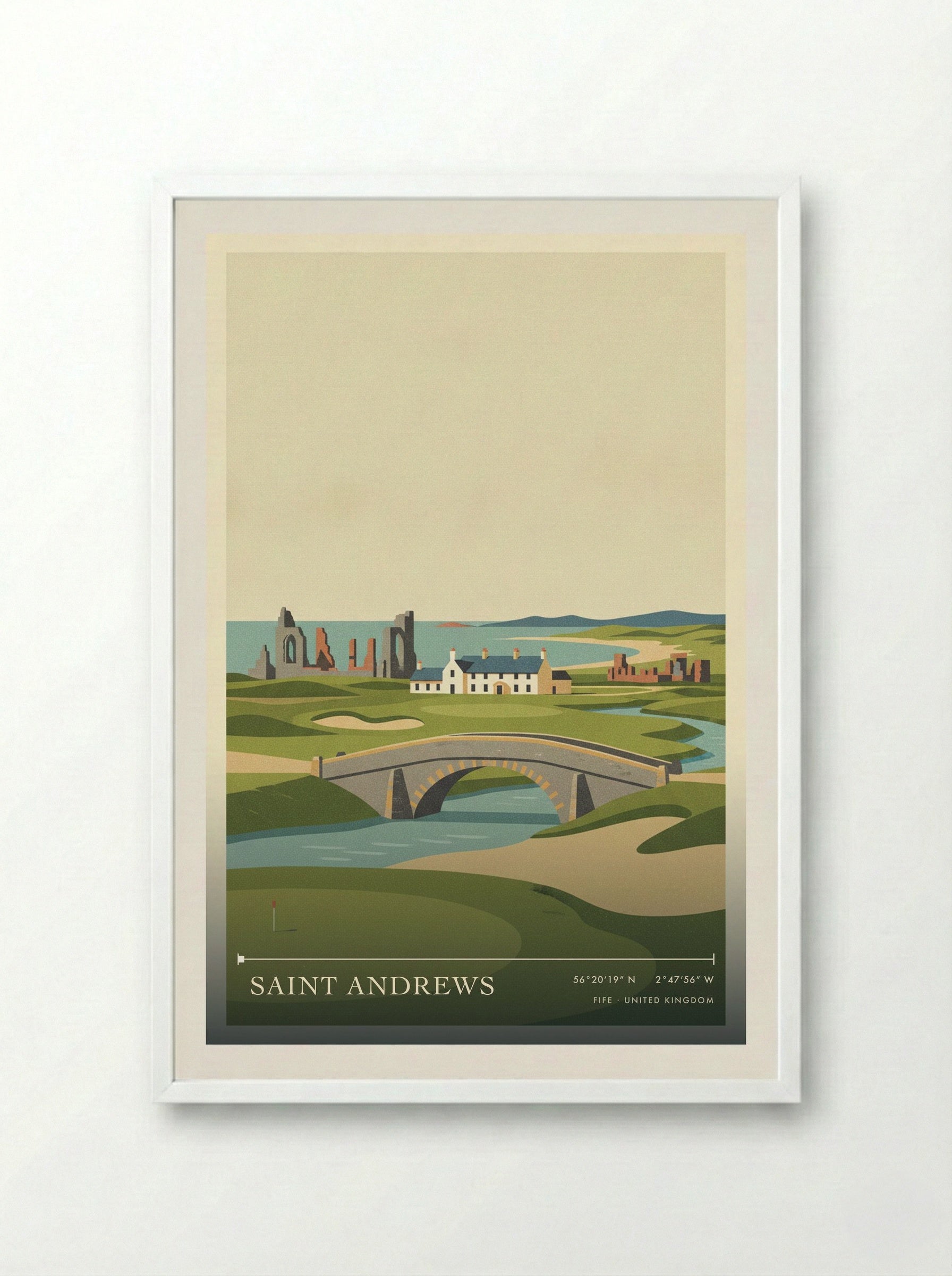 Saint Andrews Fife United Kingdom Travel Poster - Framed Print White