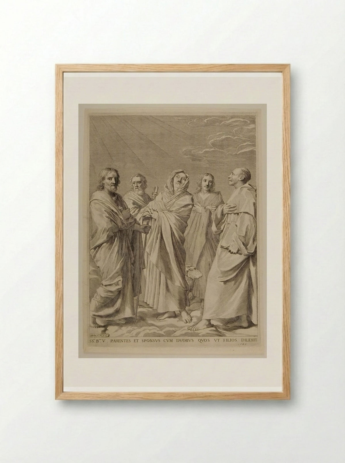 Saint Anne Surrounded by Saints - Claude Mellan - Framed Print Wood