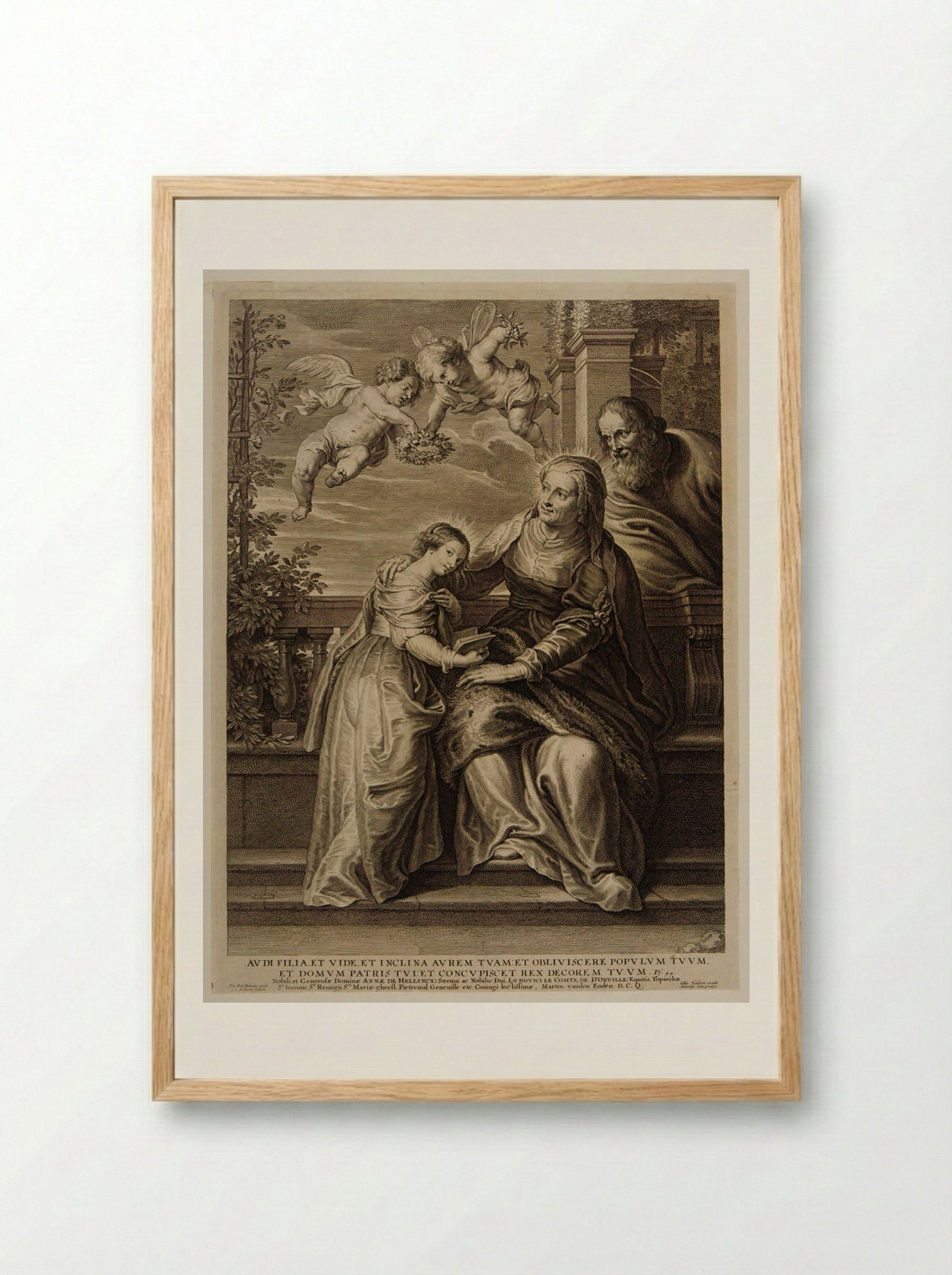 Saint Anne Teaching the Virgin to Read - Schelte Adamsz. Bolswert - Framed Print Wood