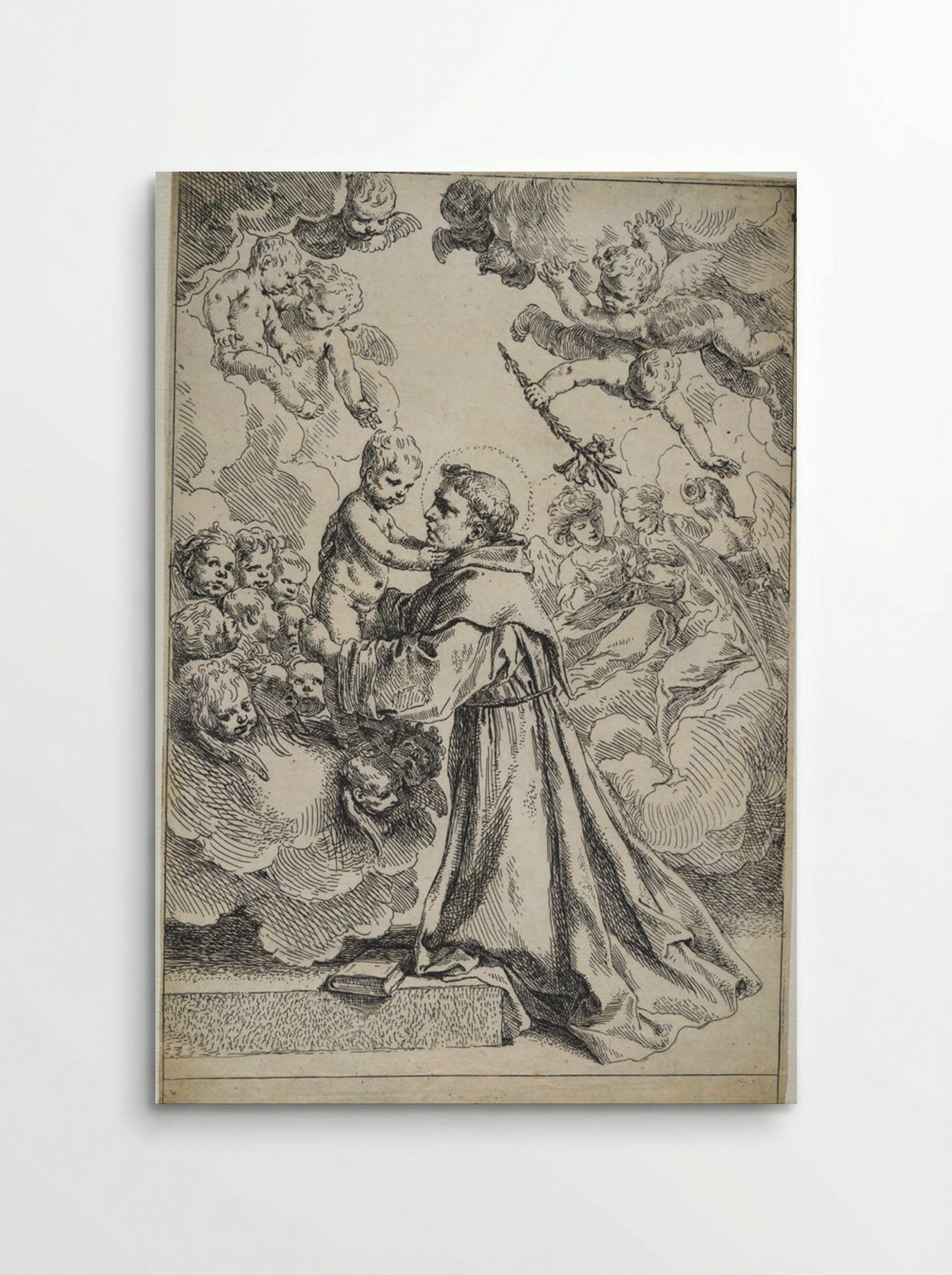 Saint Anthony of Padua Adoring the Christ Child - Simone Cantarini - Poster