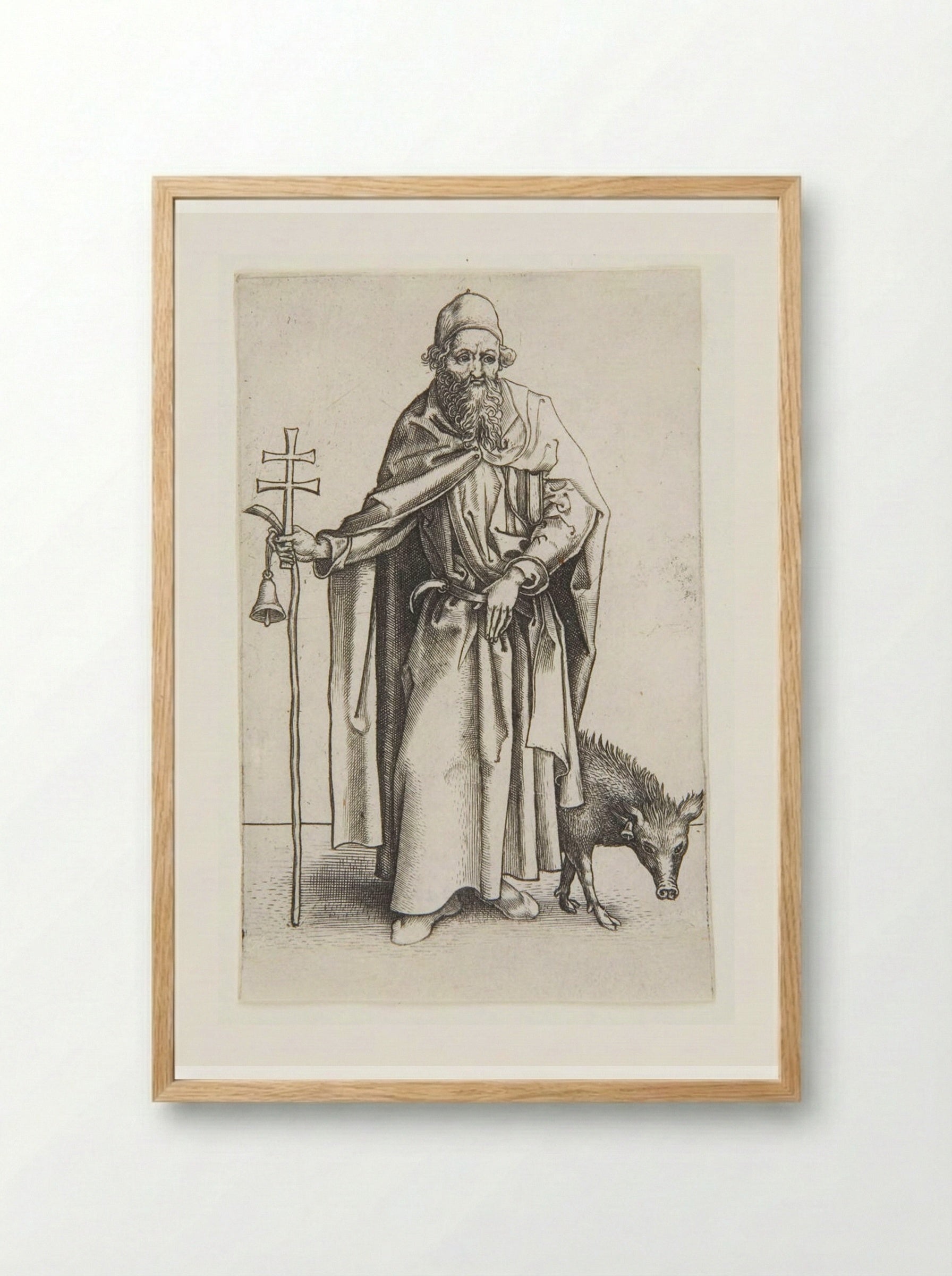 Saint Anthony, the First Hermit - Martin Schongauer - Framed Print Wood