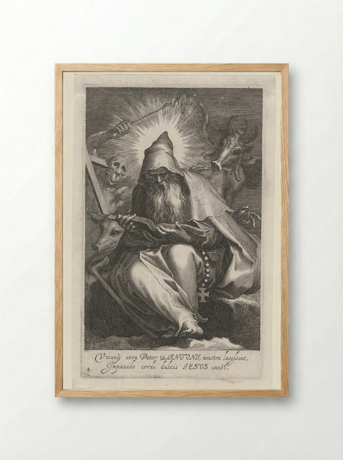 Saint Anthony the Great as a Hermit - Boëtius Adamsz. Bolswert - Framed Print Wood