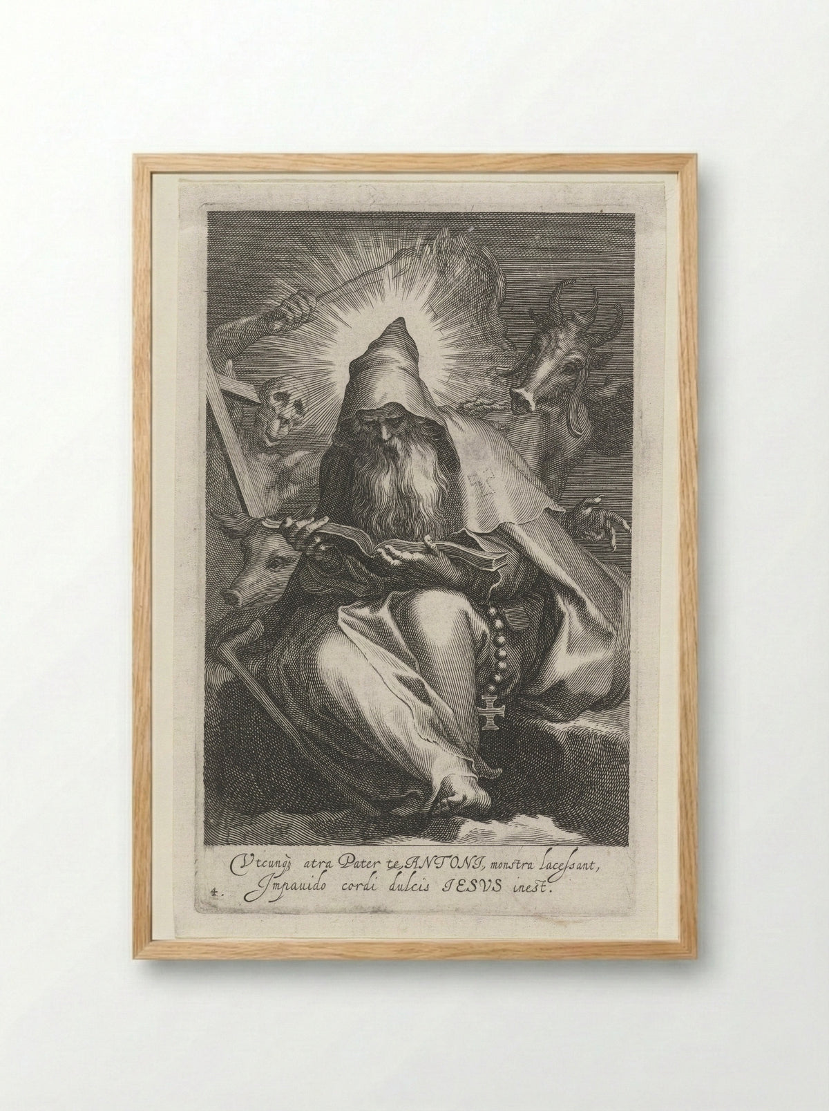 Saint Anthony the Great as a Hermit - Boëtius Adamsz. Bolswert - Framed Print Wood
