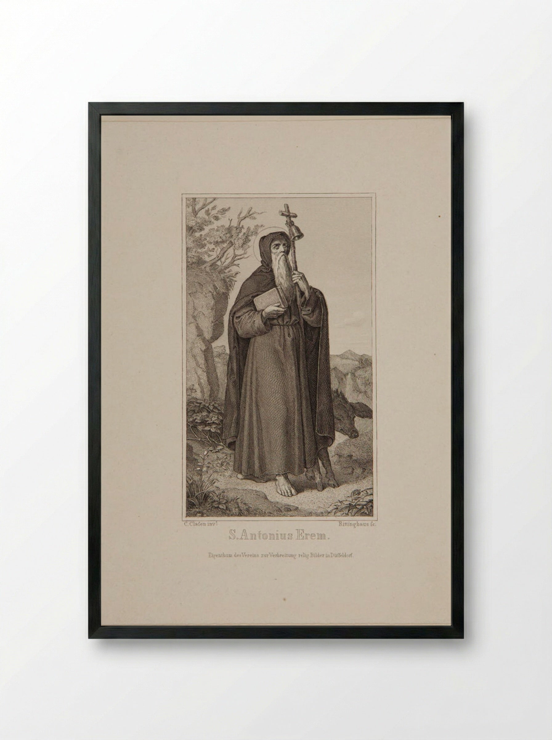 Saint Antonius Erem - E. Rittinghaus - Framed Print Black