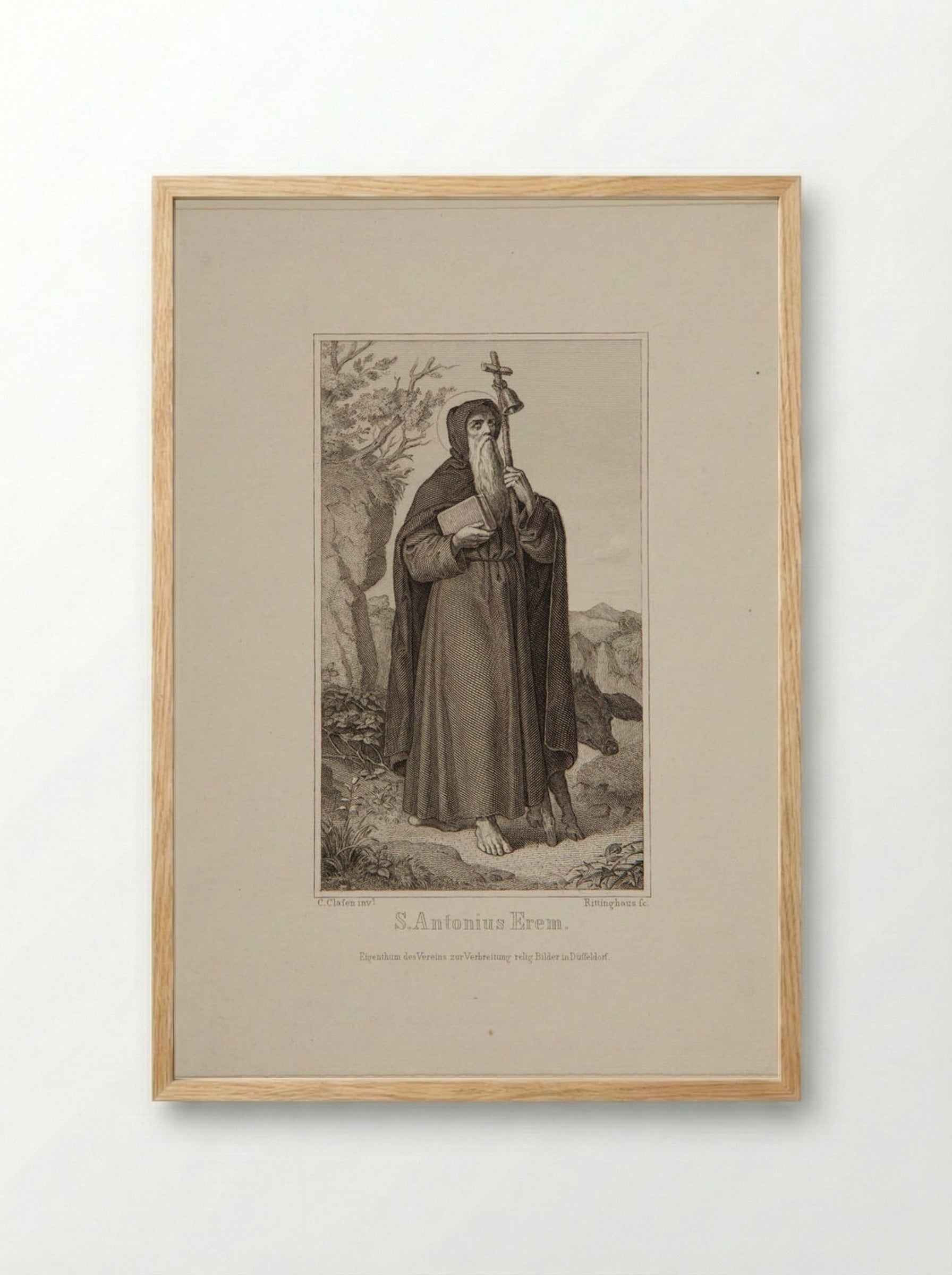 Saint Antonius Erem - E. Rittinghaus - Framed Print Wood