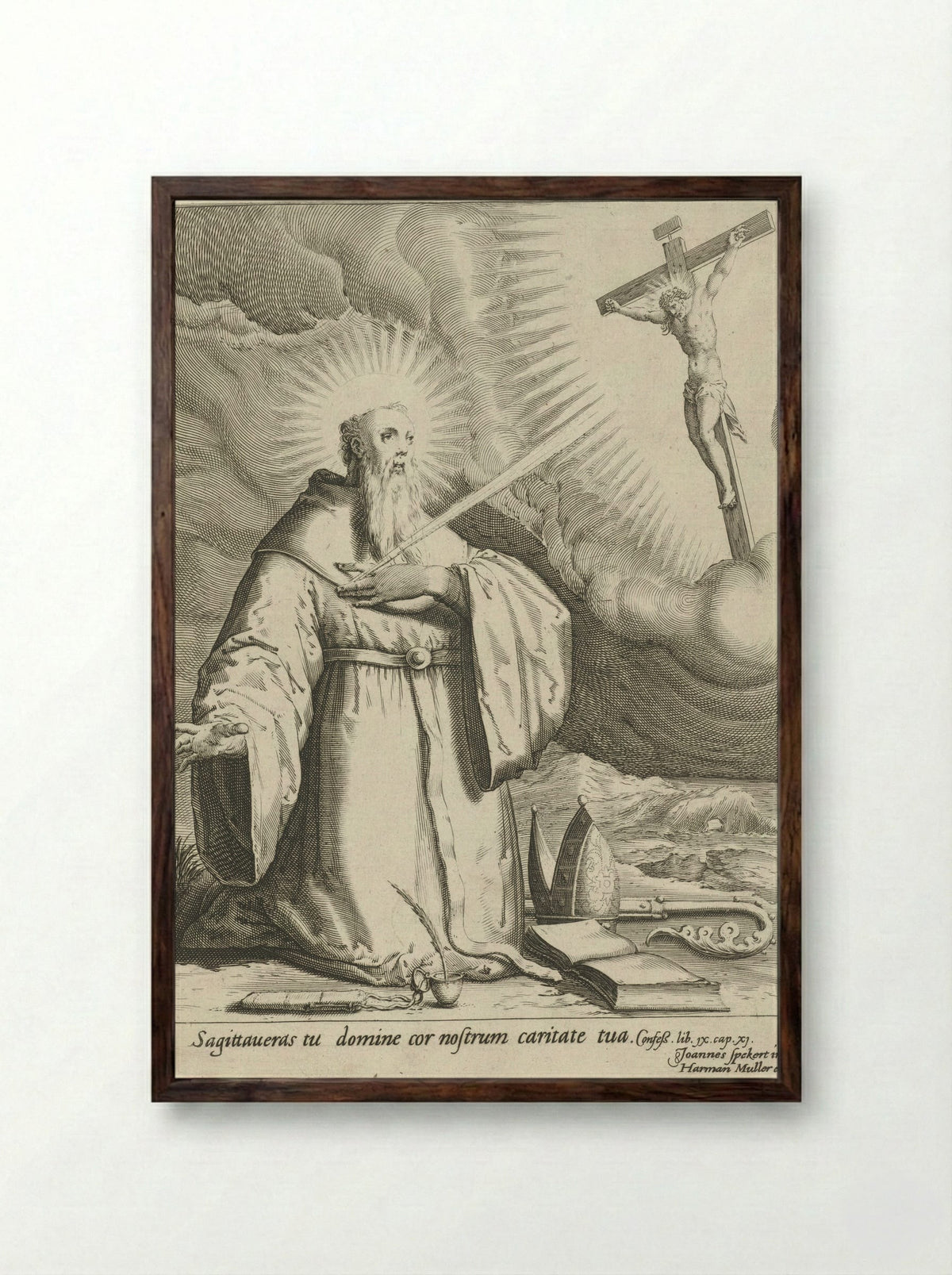 Saint Augustine - Harmen Jansz Muller - Framed Print Dark Wood
