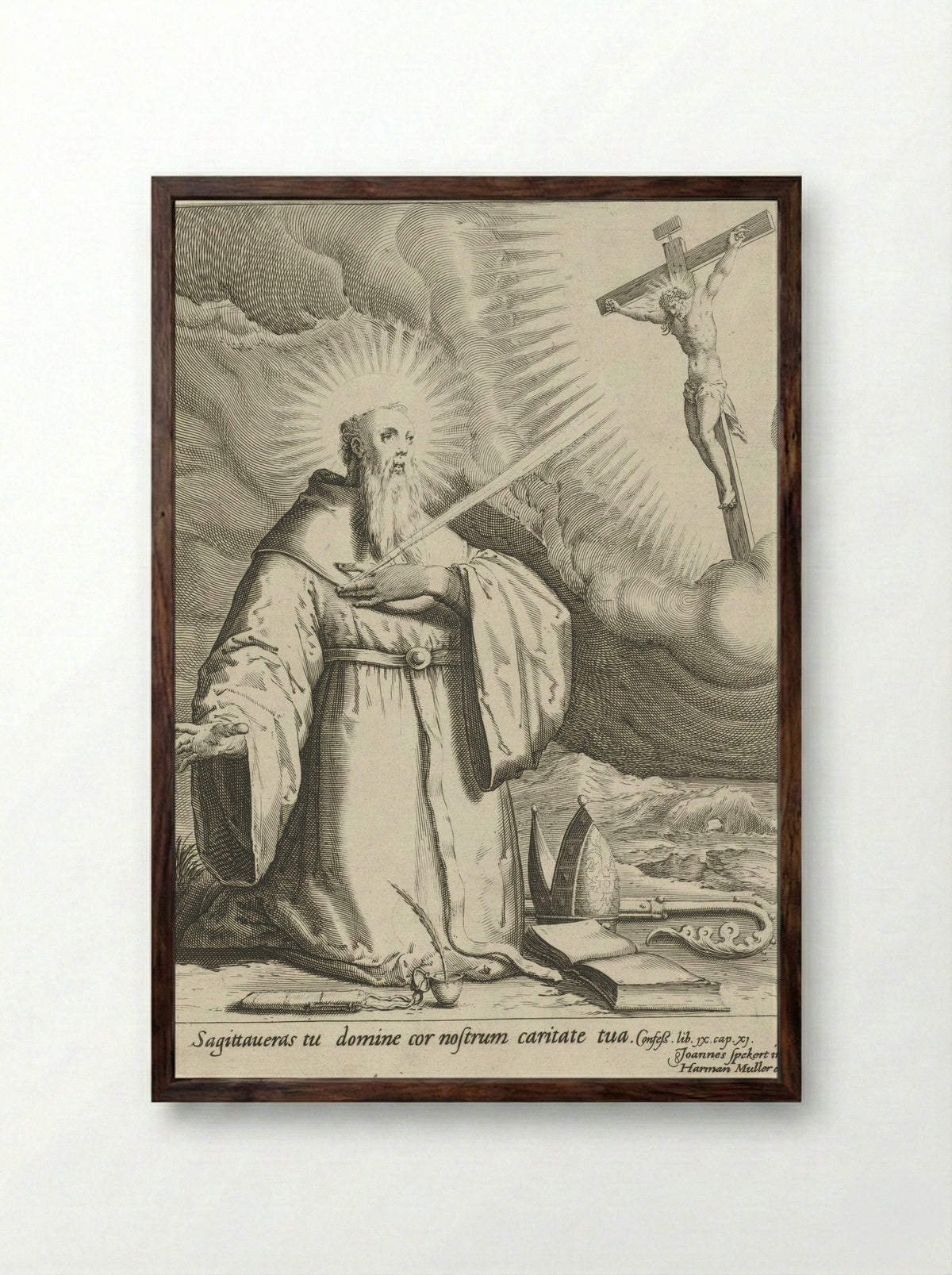 Saint Augustine - Harmen Jansz Muller - Framed Print Dark Wood