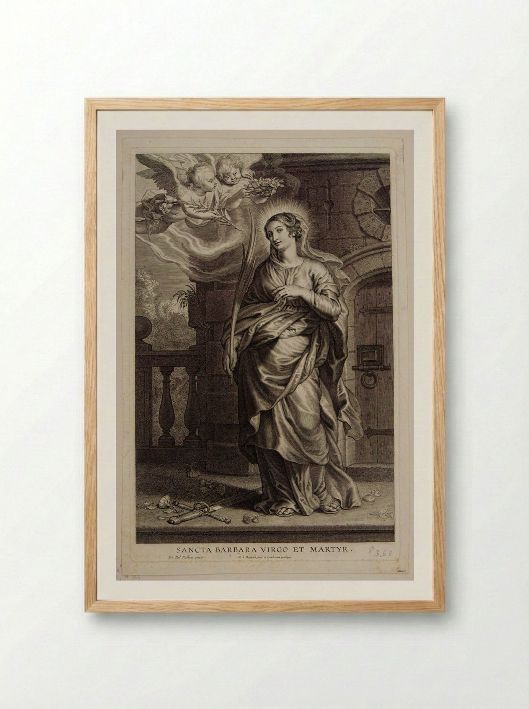 Saint Barbara, Virgin and Martyr - Schelte Adamsz. Bolswert - Framed Print Wood