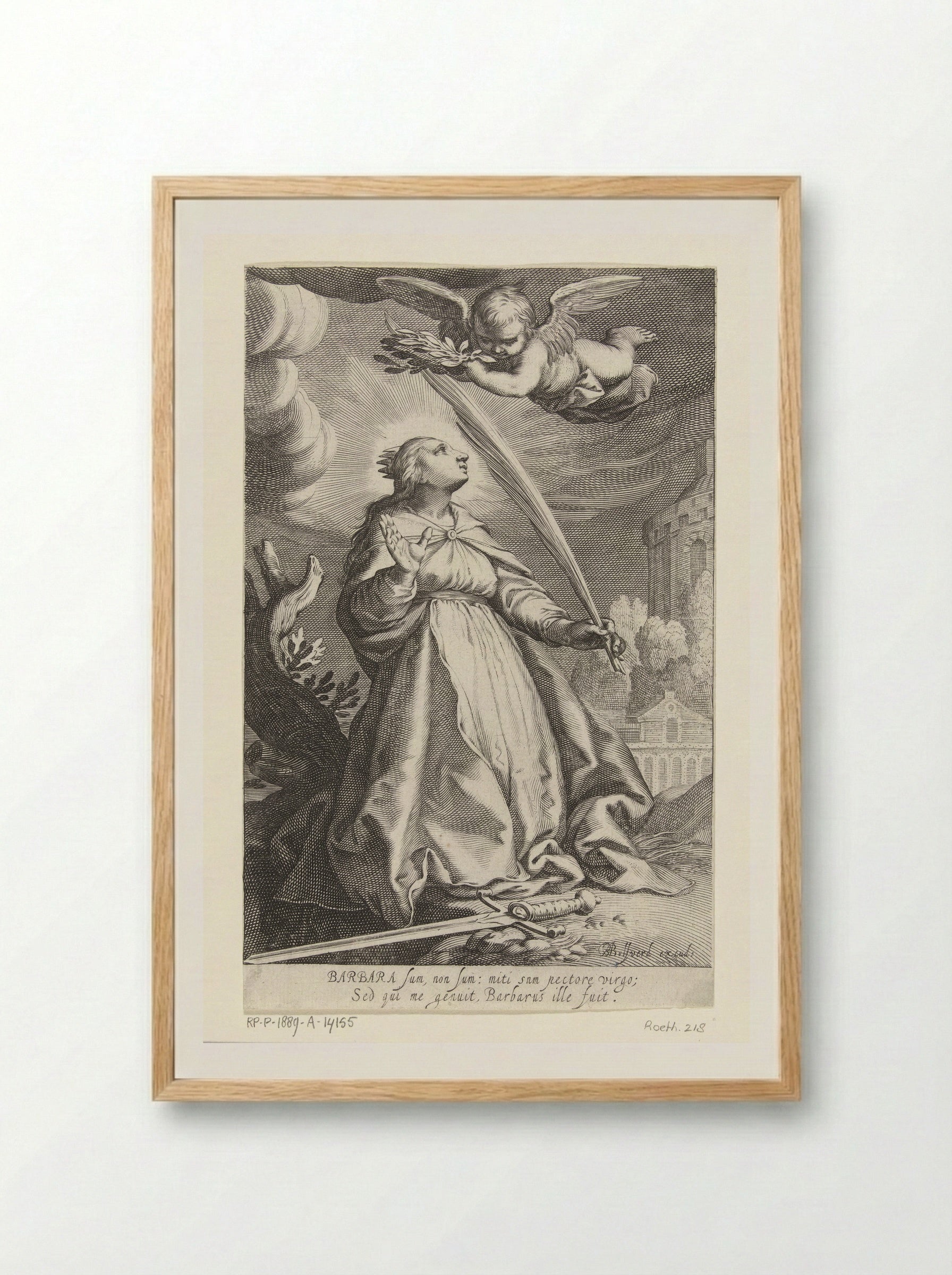 Saint Barbara with Palm Branch and Sword - Boëtius Adamsz. Bolswert - Framed Print Wood