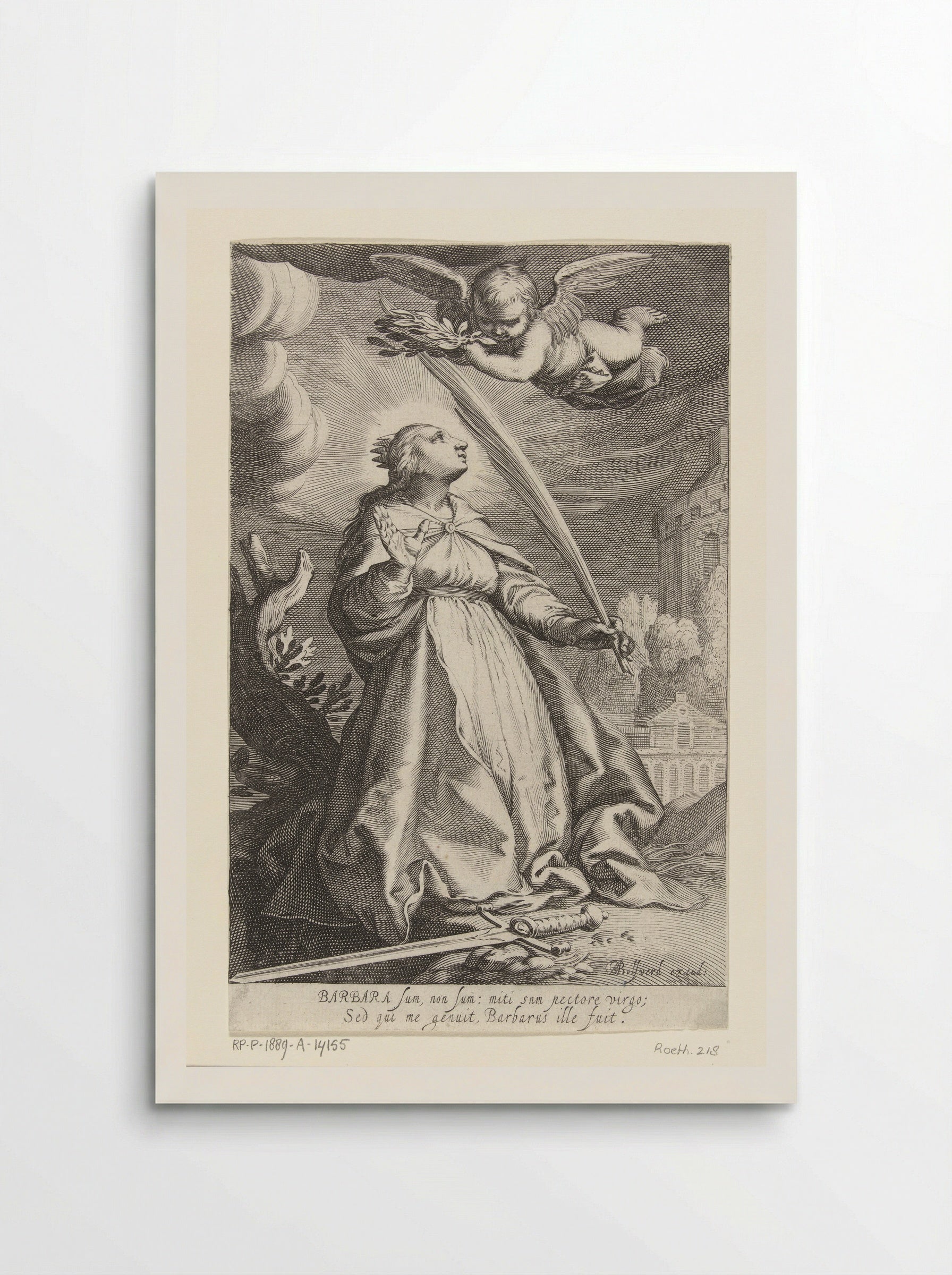 Saint Barbara with Palm Branch and Sword - Boëtius Adamsz. Bolswert - Poster