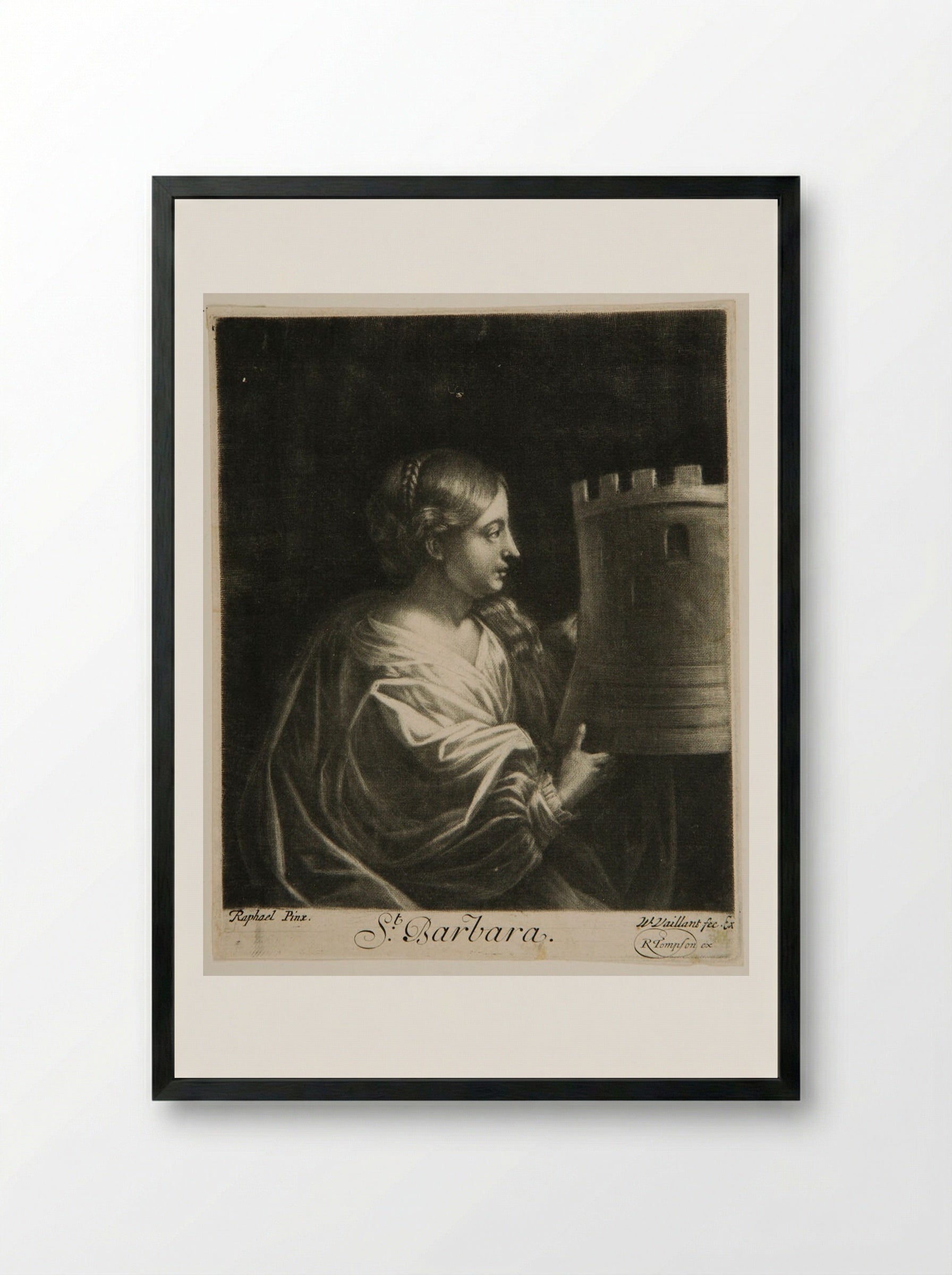 Saint Barbara - Wallerant Vaillant - Framed Print Black