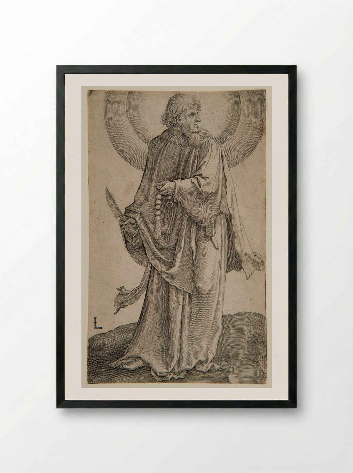 Saint Bartholomew - Lucas van Leyden - Framed Print Black
