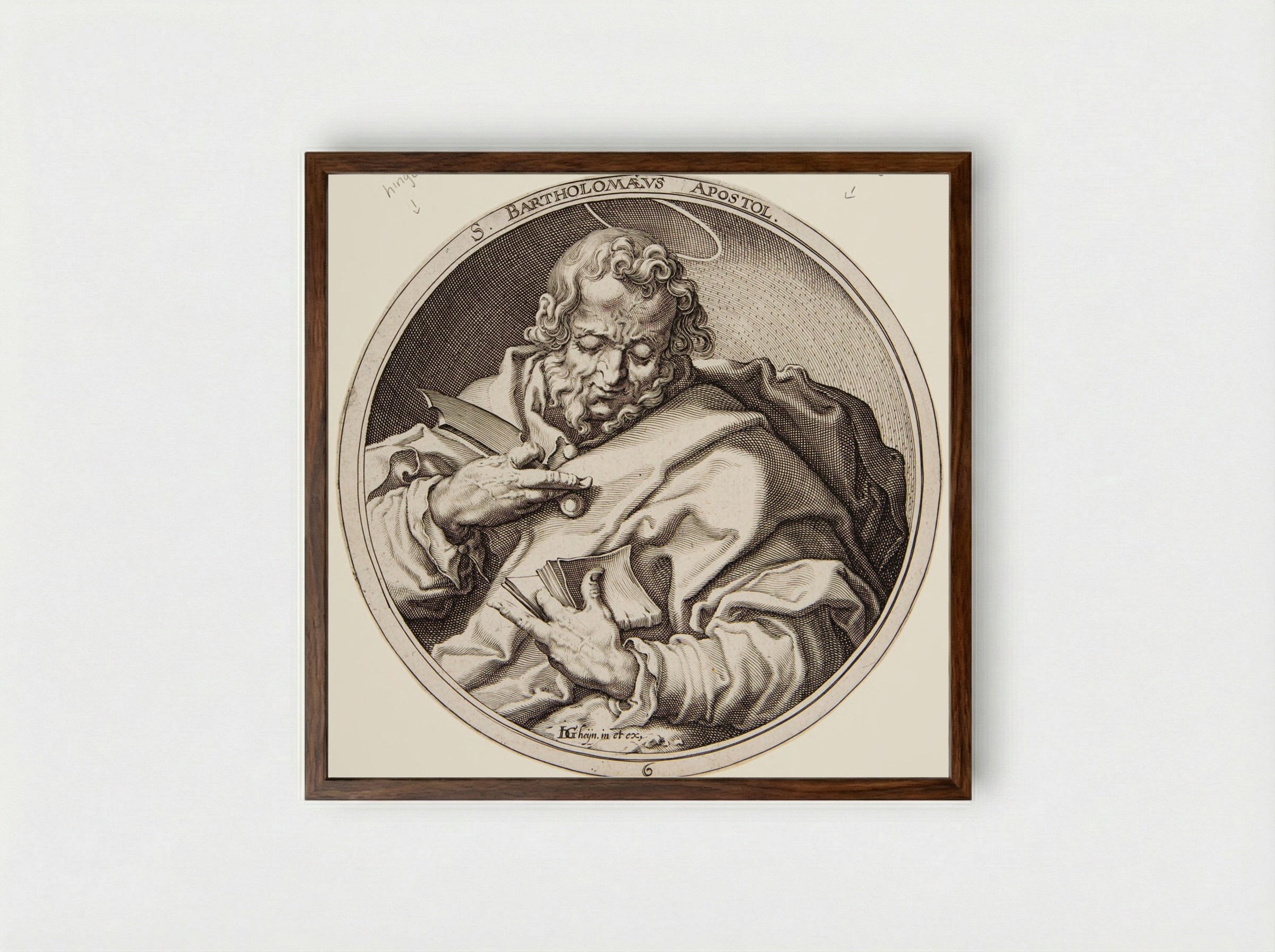 Saint Bartholomew - Zacharias Dolendo - Framed Print Dark Wood