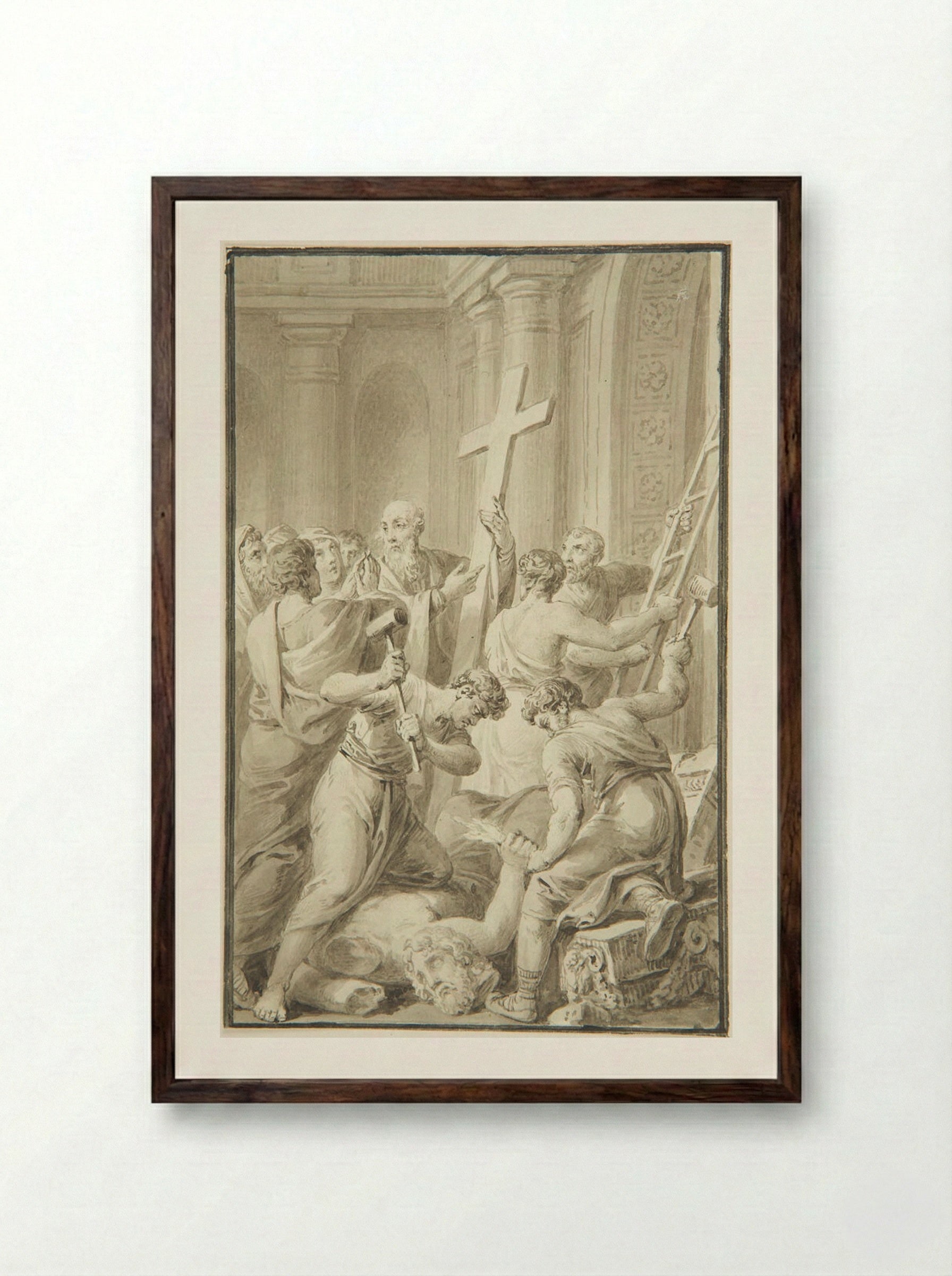 Saint Bartholomew - Vincenz Georg Kininger - Framed Print Dark Wood
