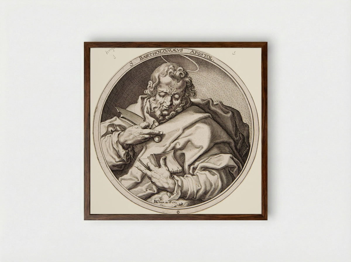 Saint Bartholomew - Zacharias Dolendo - Framed Print Dark Wood
