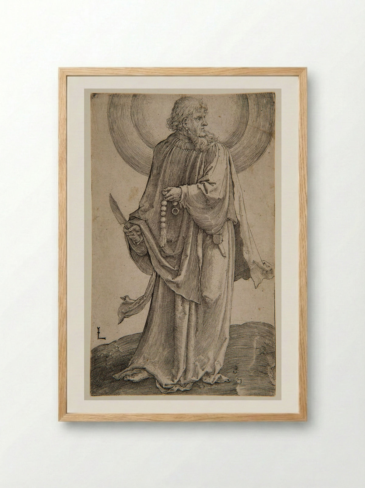 Saint Bartholomew - Lucas van Leyden - Framed Print Wood