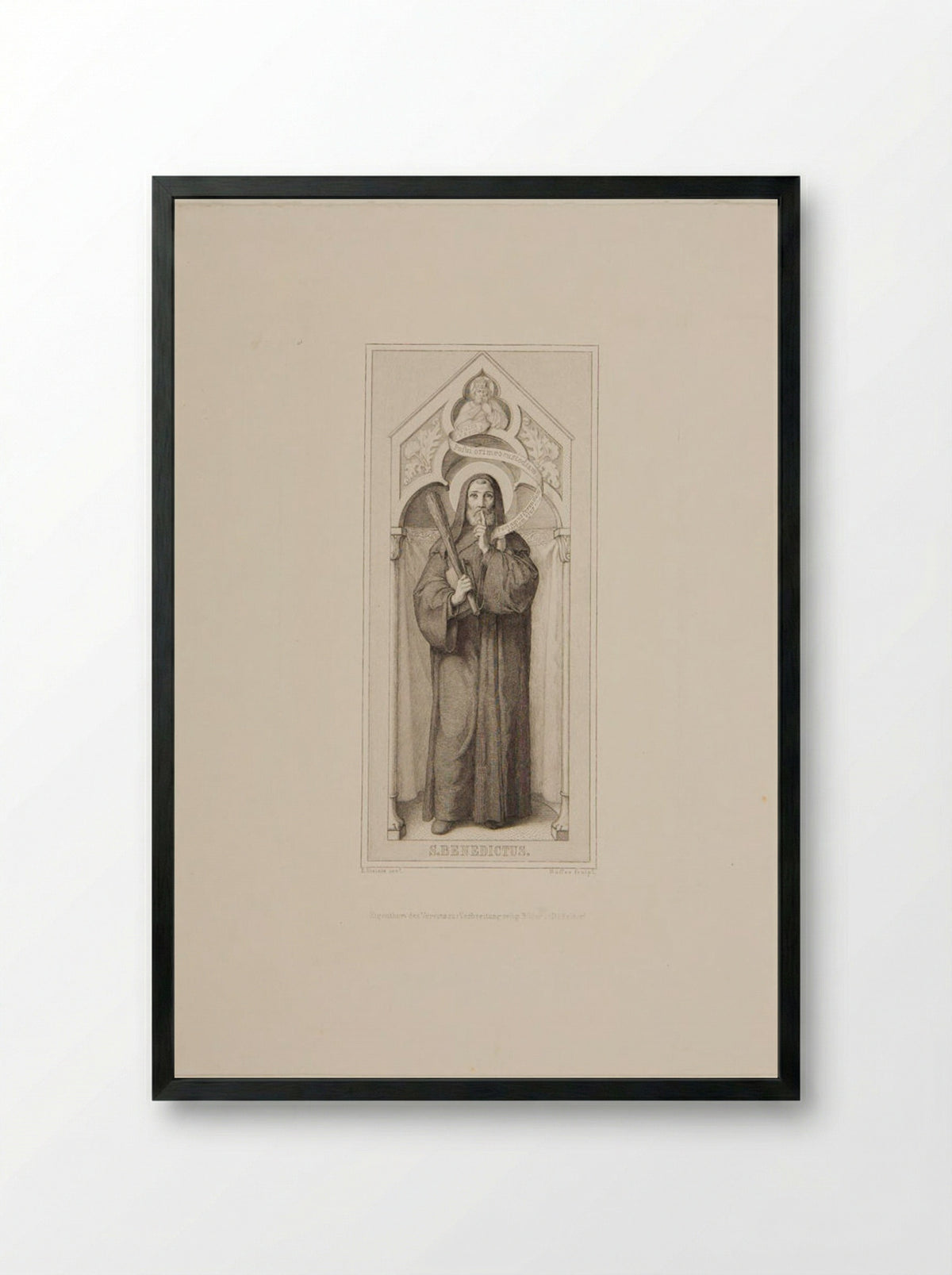 Saint Benedict - Heinrich Nüsser - Framed Print Black